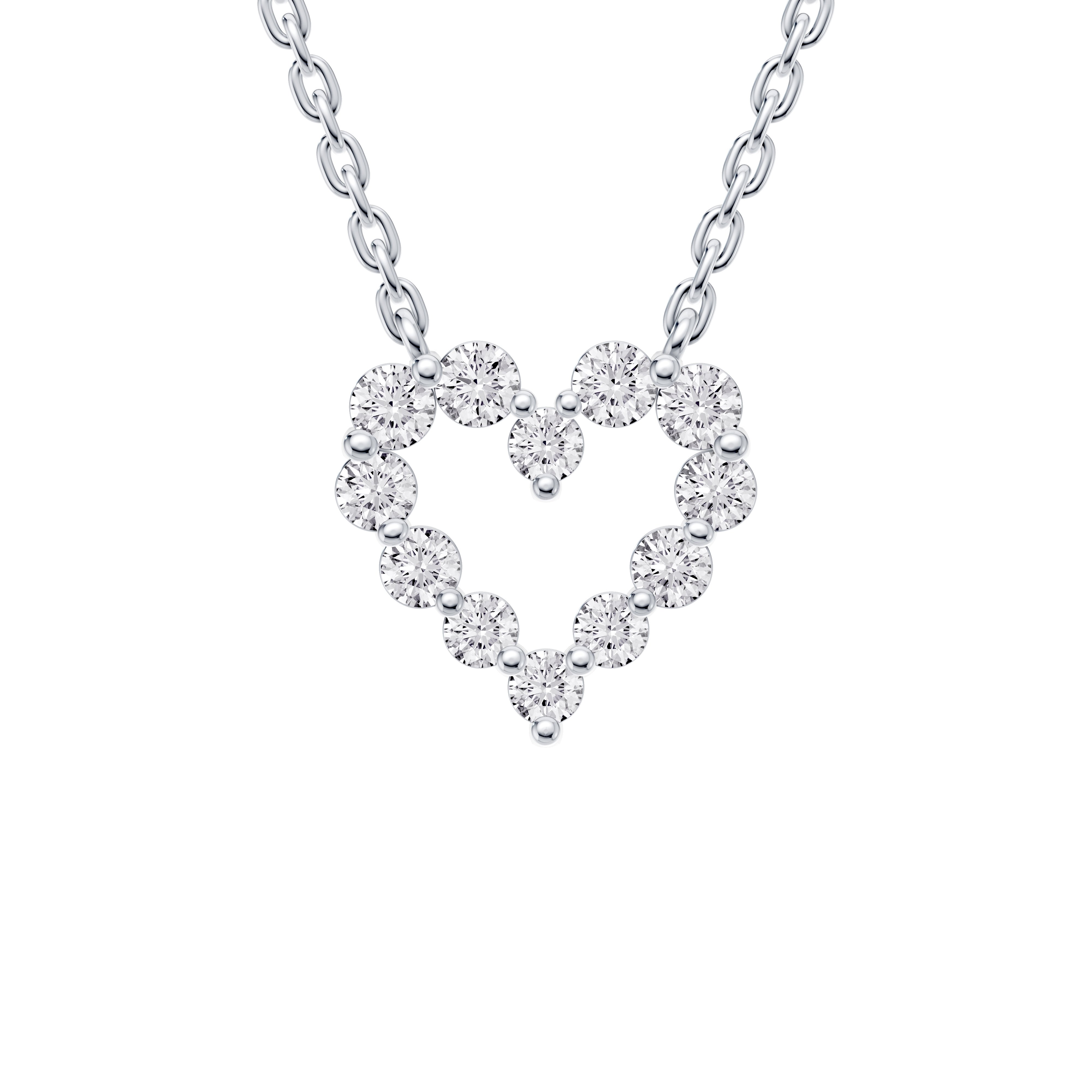 Floating Heart Lab Diamond Pendant