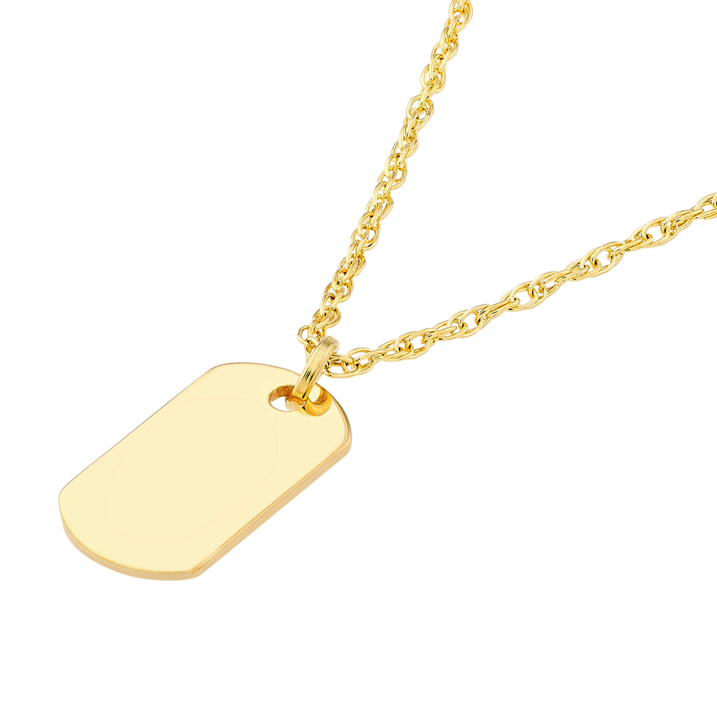 Mini Dog Tag Gold Necklace