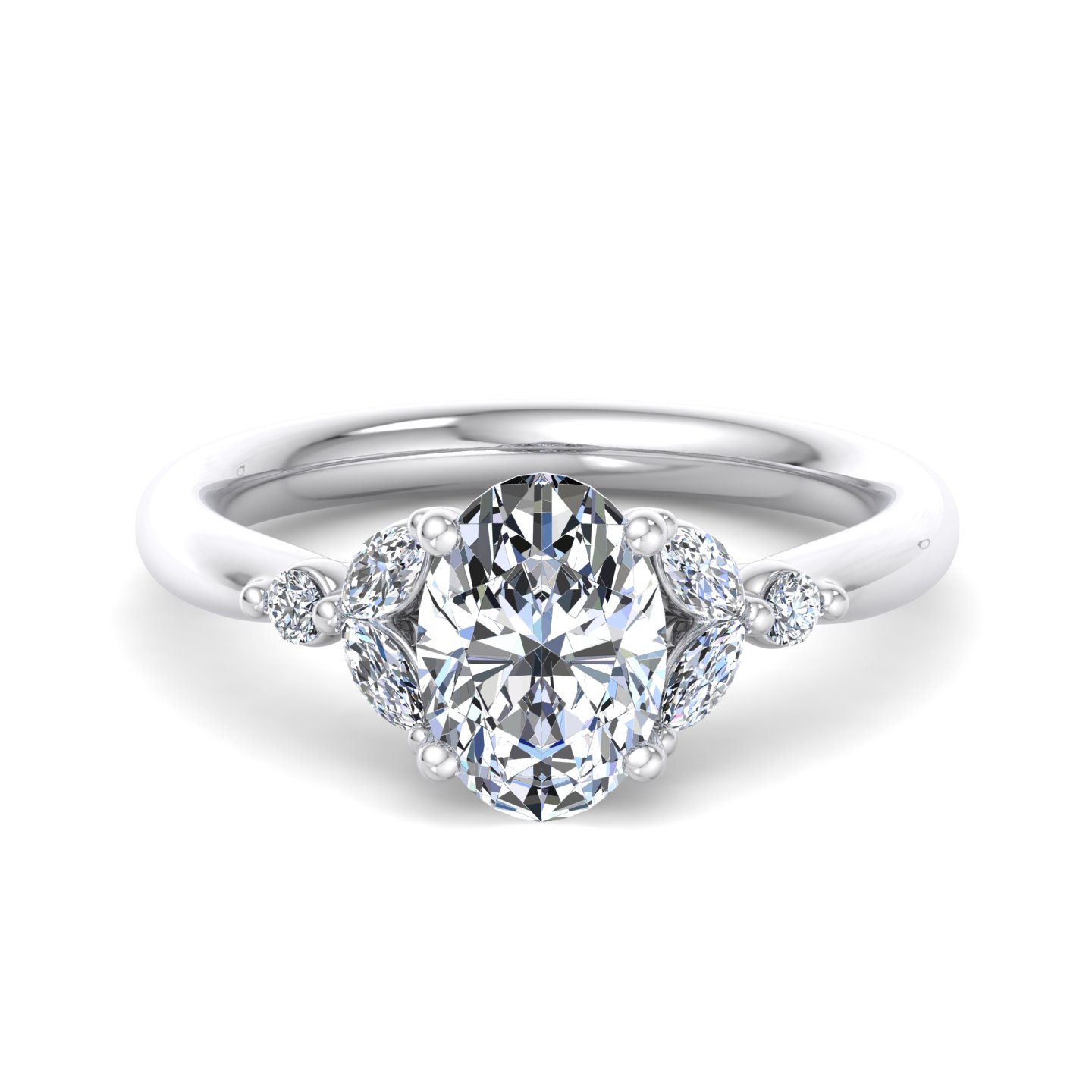 Nia Round And Marquise Diamond Engagement Ring