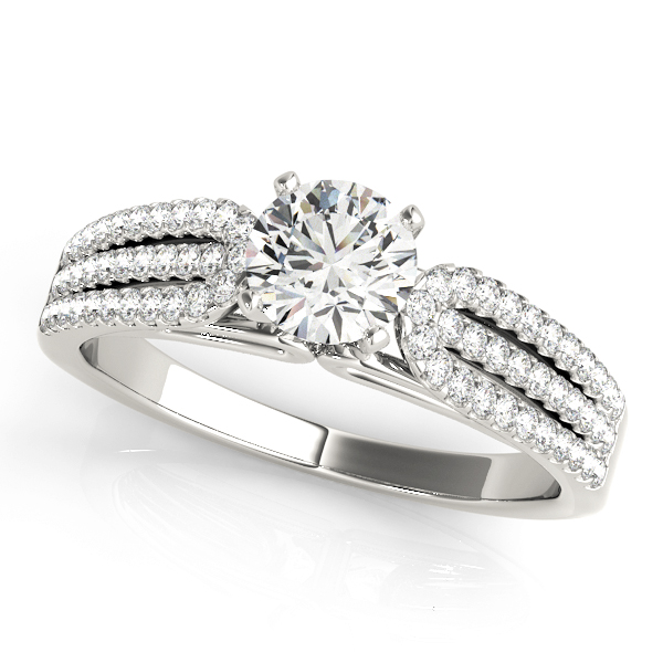 Miley 3 Row Pave Diamond Engagement Ring