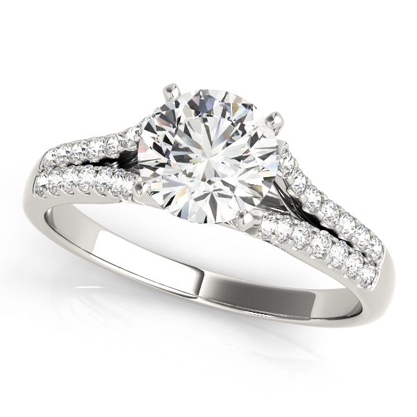 Miya Two Row Pave Diamond Engagement Ring