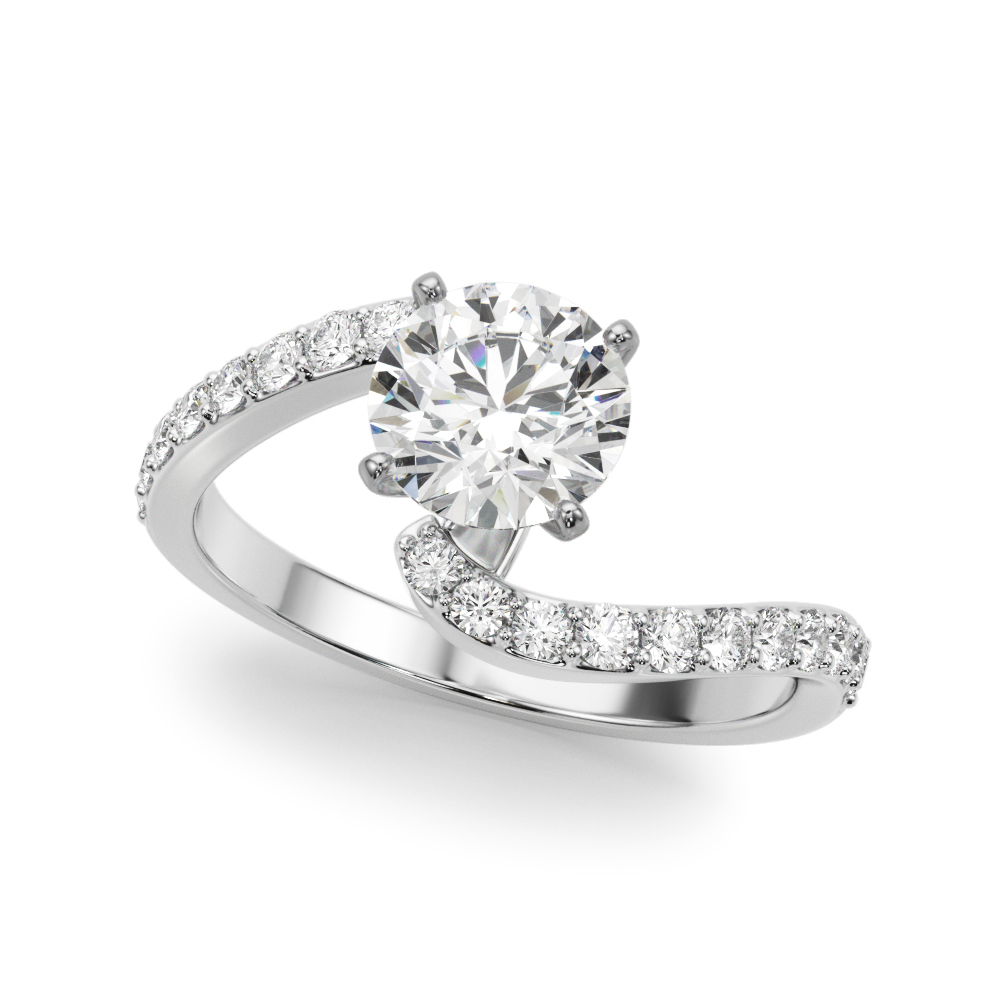 Moonstara Chevron Style Pave Diamond Engagement Ring