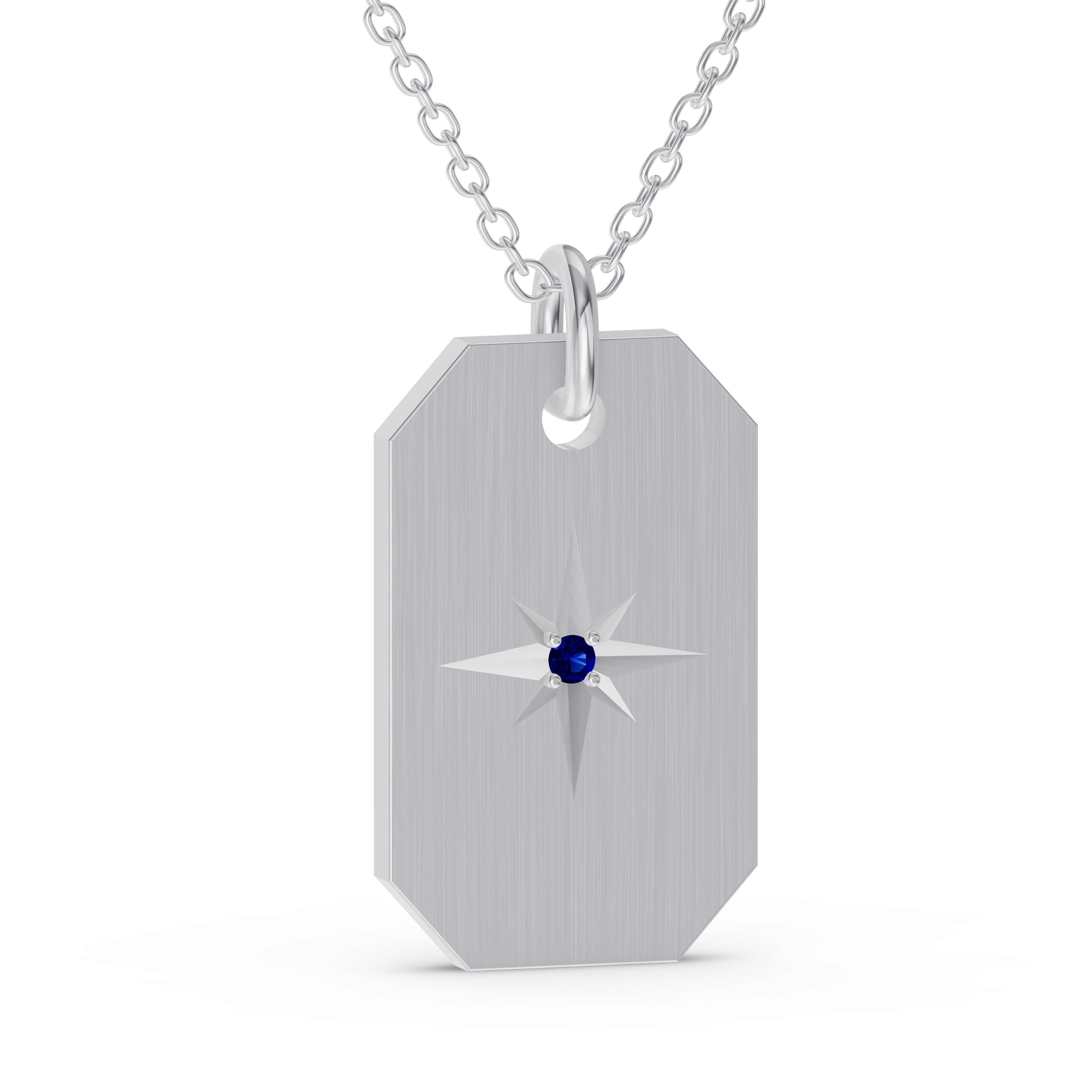 Signature Pave Diamond Dog Tag Necklace