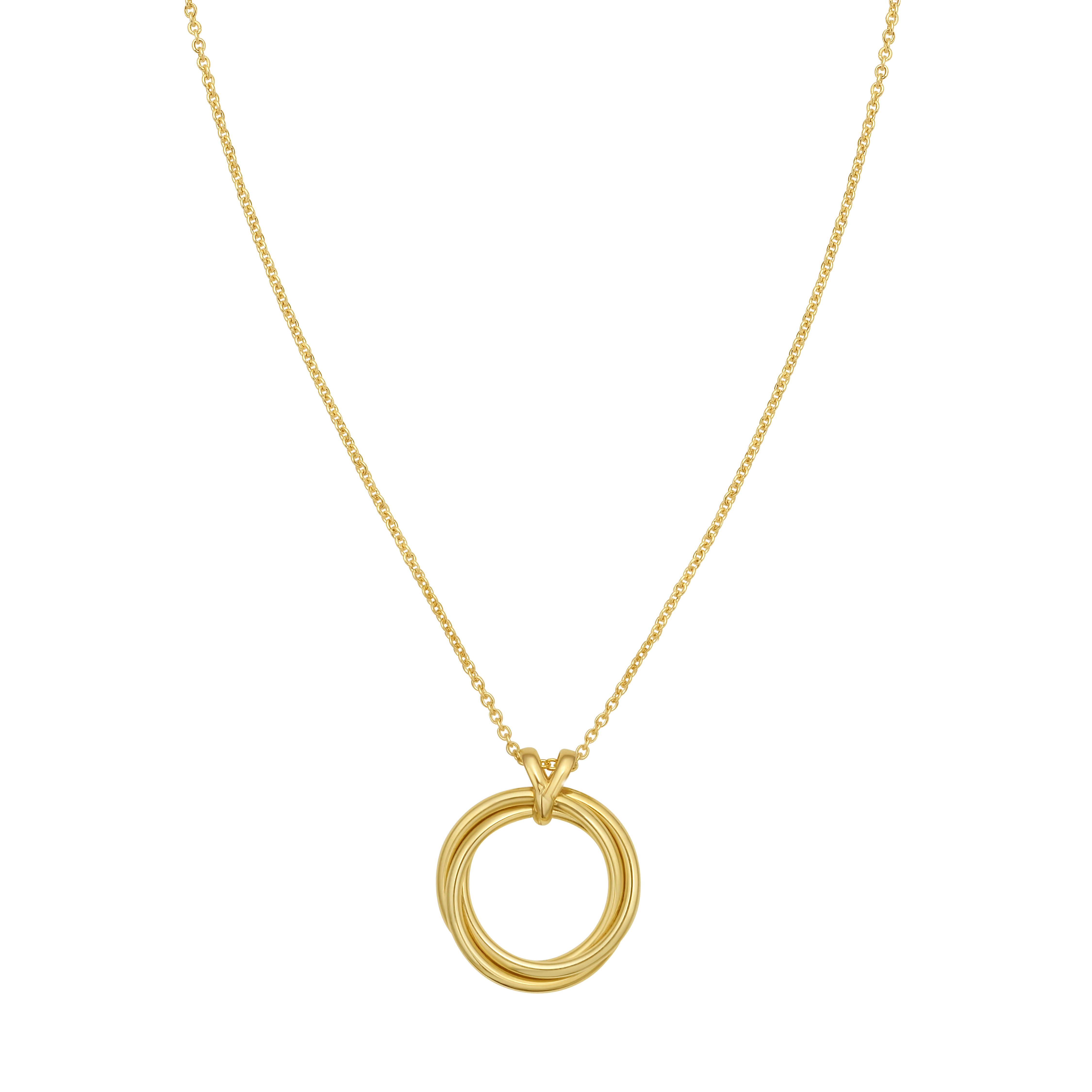Interlocking Rings Gold Necklace