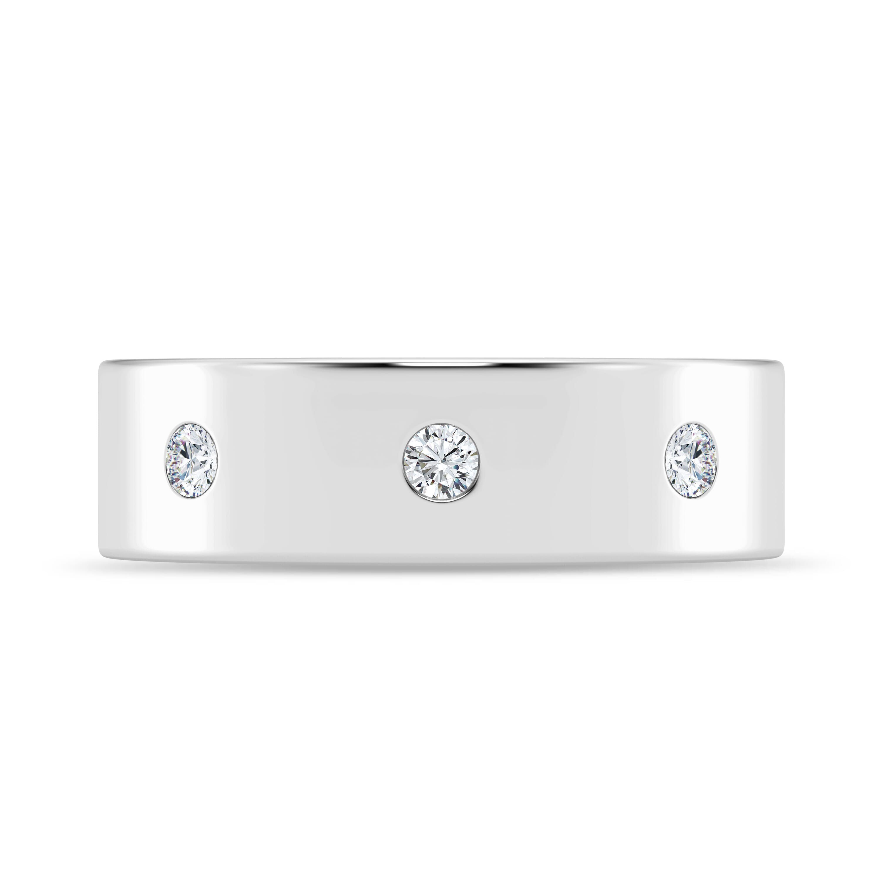 Flush Set Round Diamond Band (7mm)