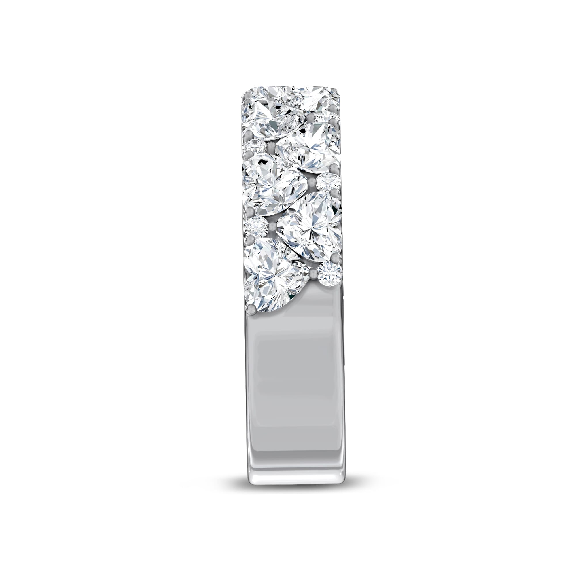 Hearts Mosaic Lab Diamond Half Eternity Band