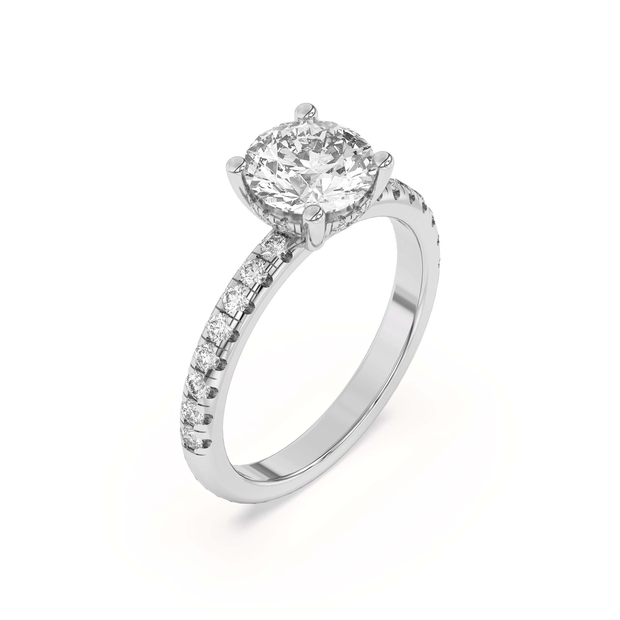 Marie Grand Hidden Halo Lab Pave Engagement Ring