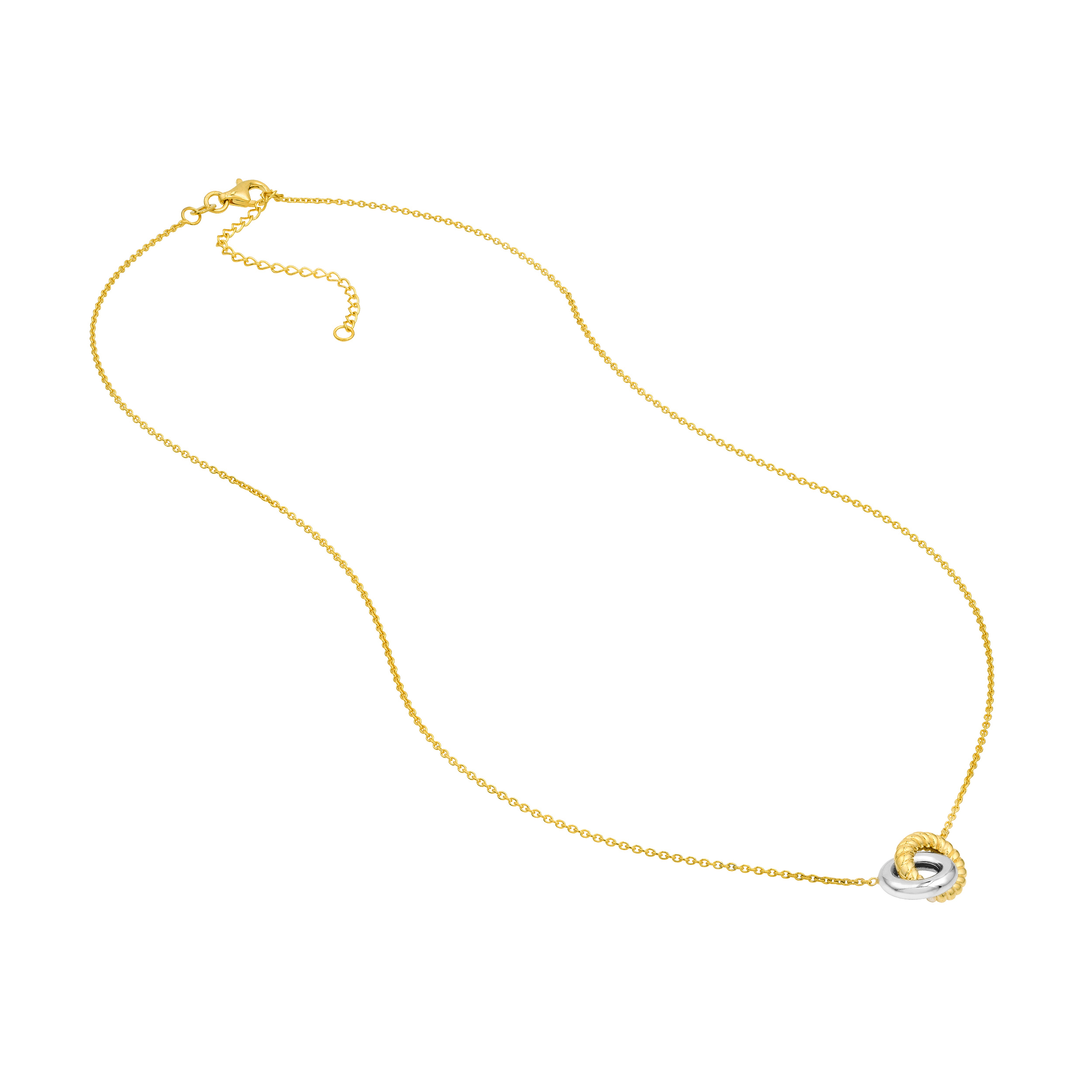 Interlocking Two-Tone Circle Necklace