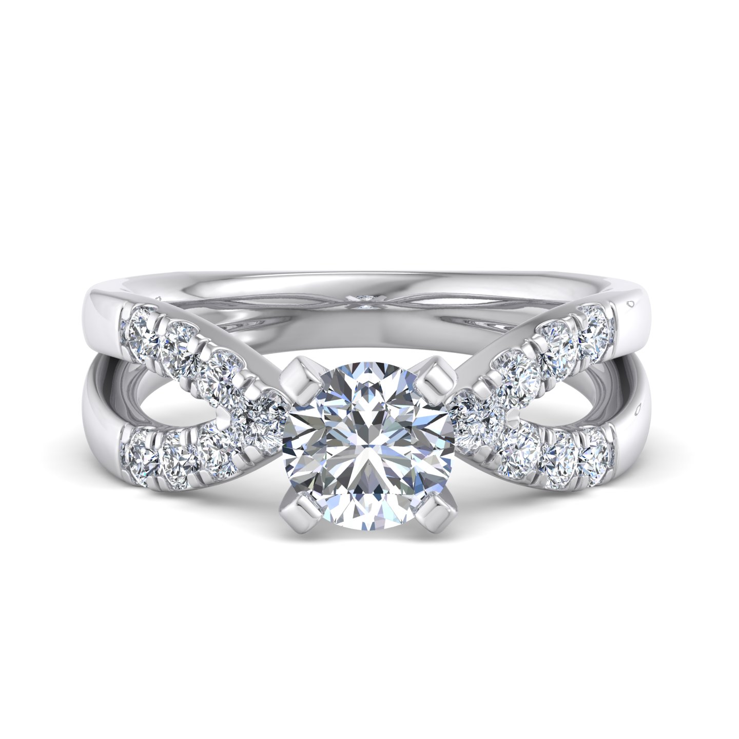 Sasha Split Pave Engagement Ring
