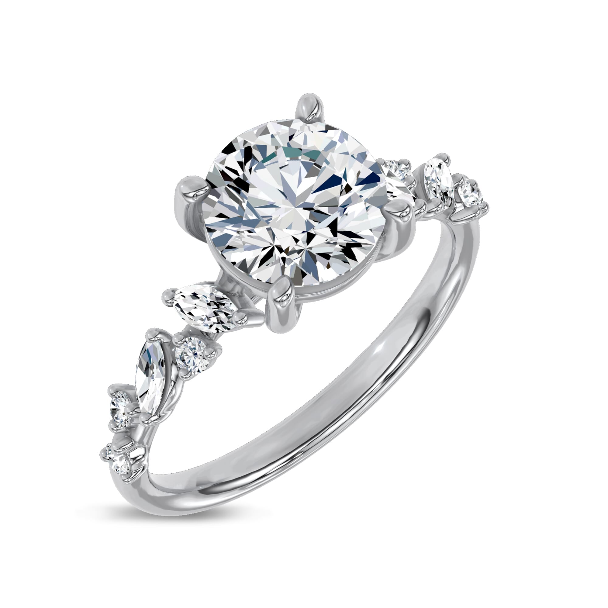 Hayley Scattered Diamond Engagement Ring