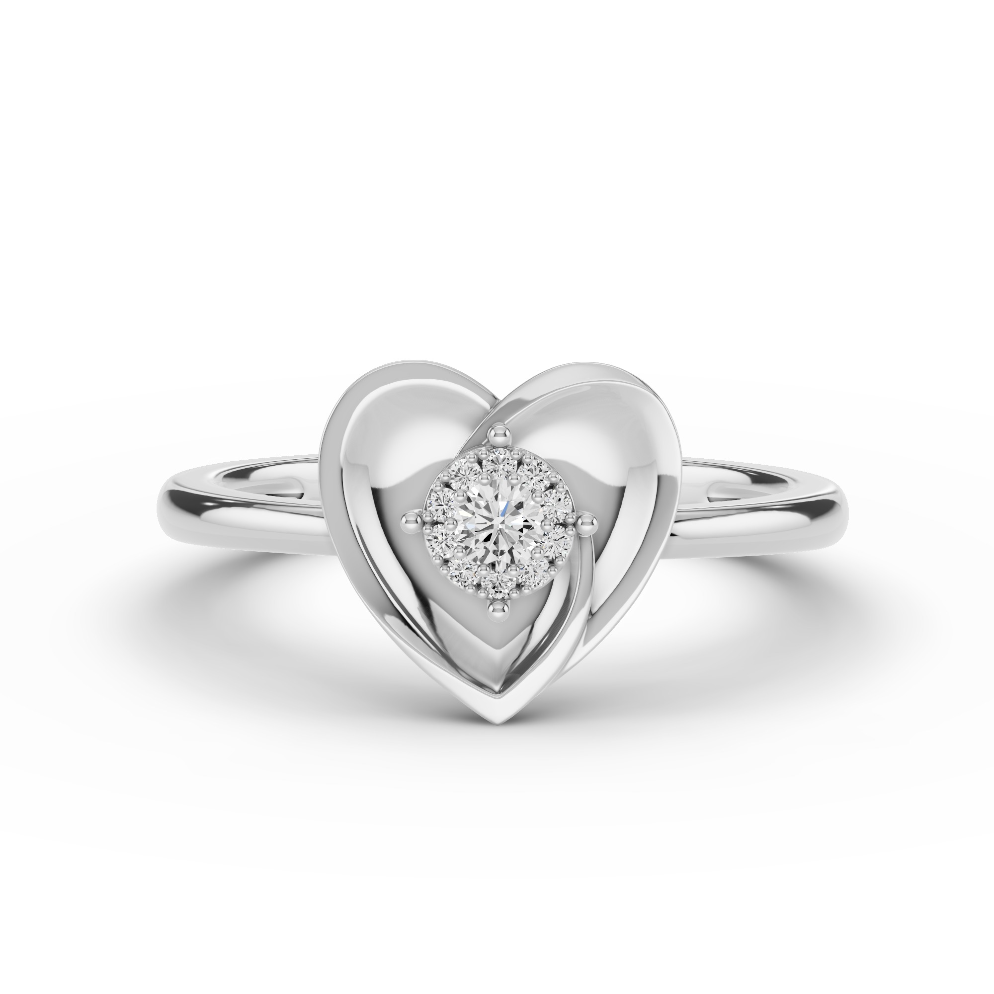 Spira Pave Halo Heart Ring