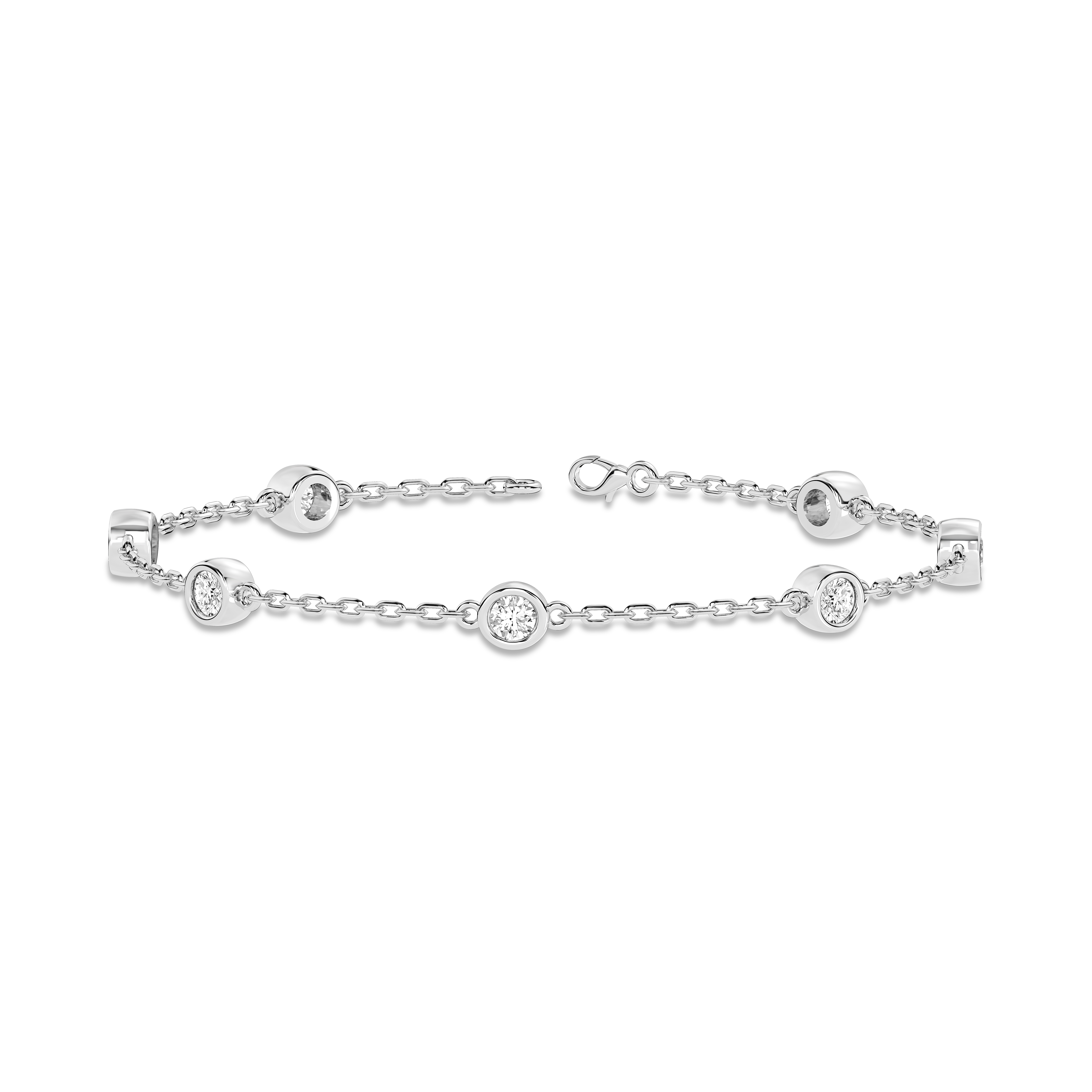 Bezel Diamond Station Bracelet