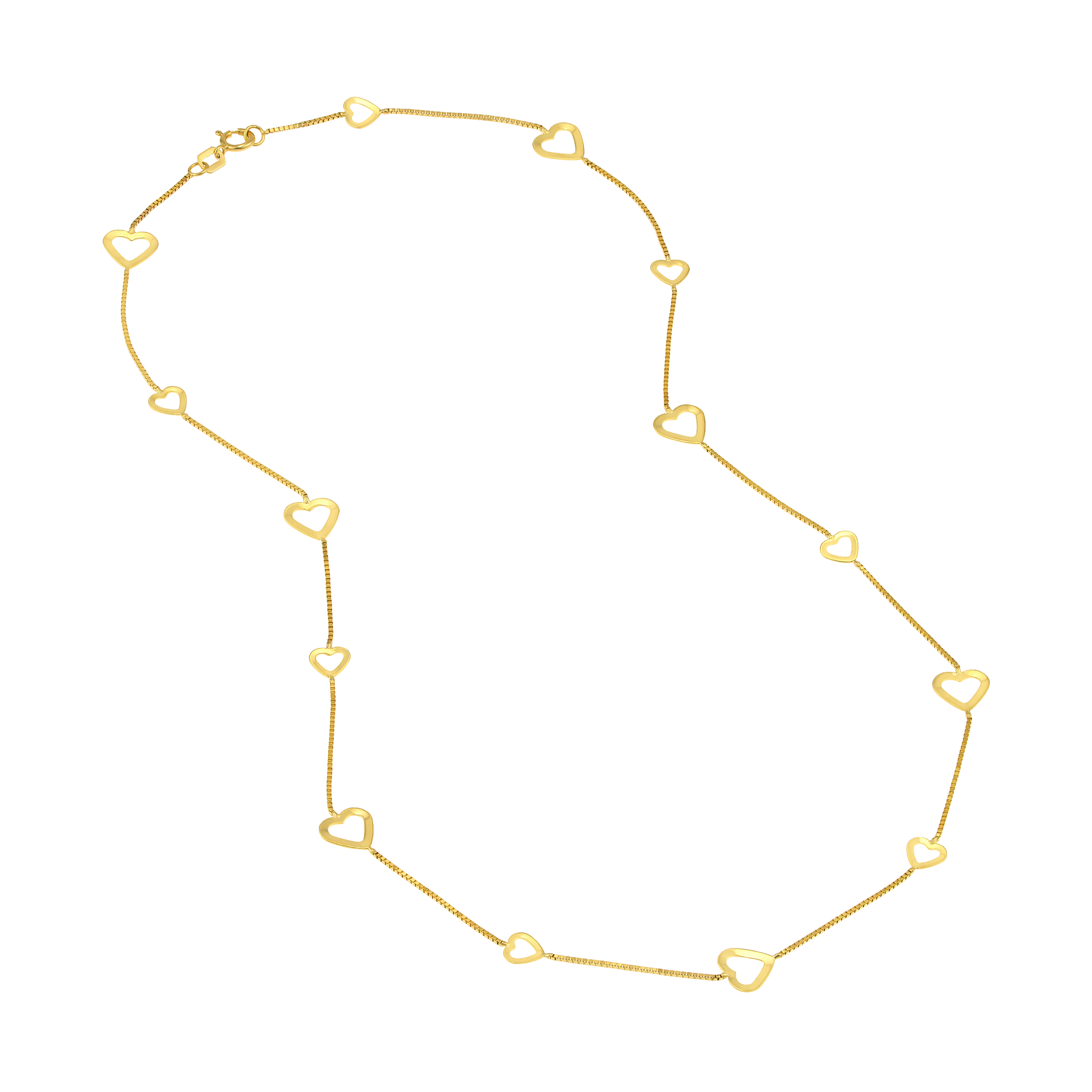 Open Hearts Gold Station Necklace