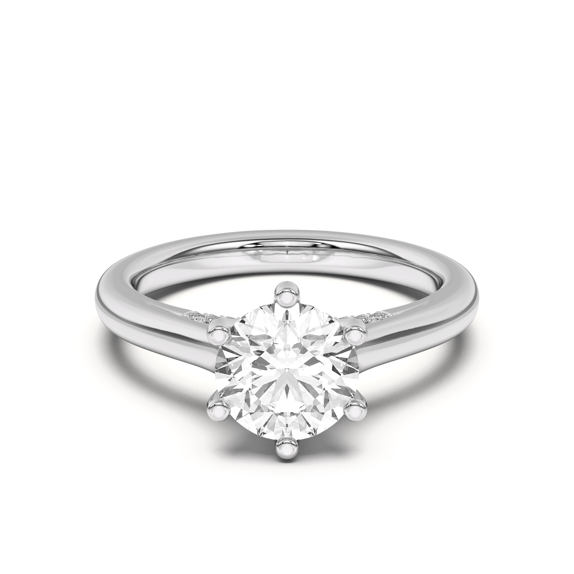 Heather Pave Bridge Engagement Ring