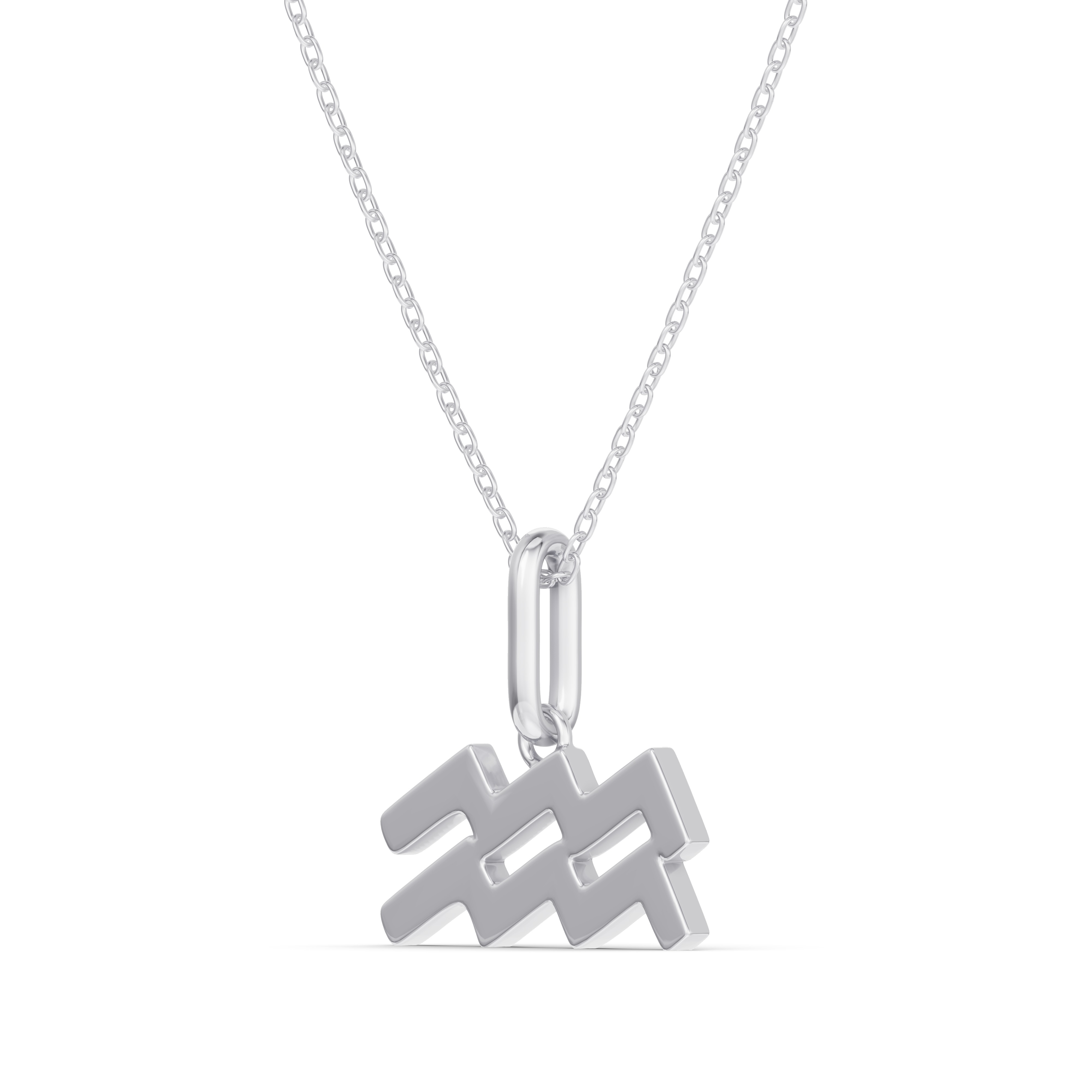 Aquarius Zodiac Glyph Necklace