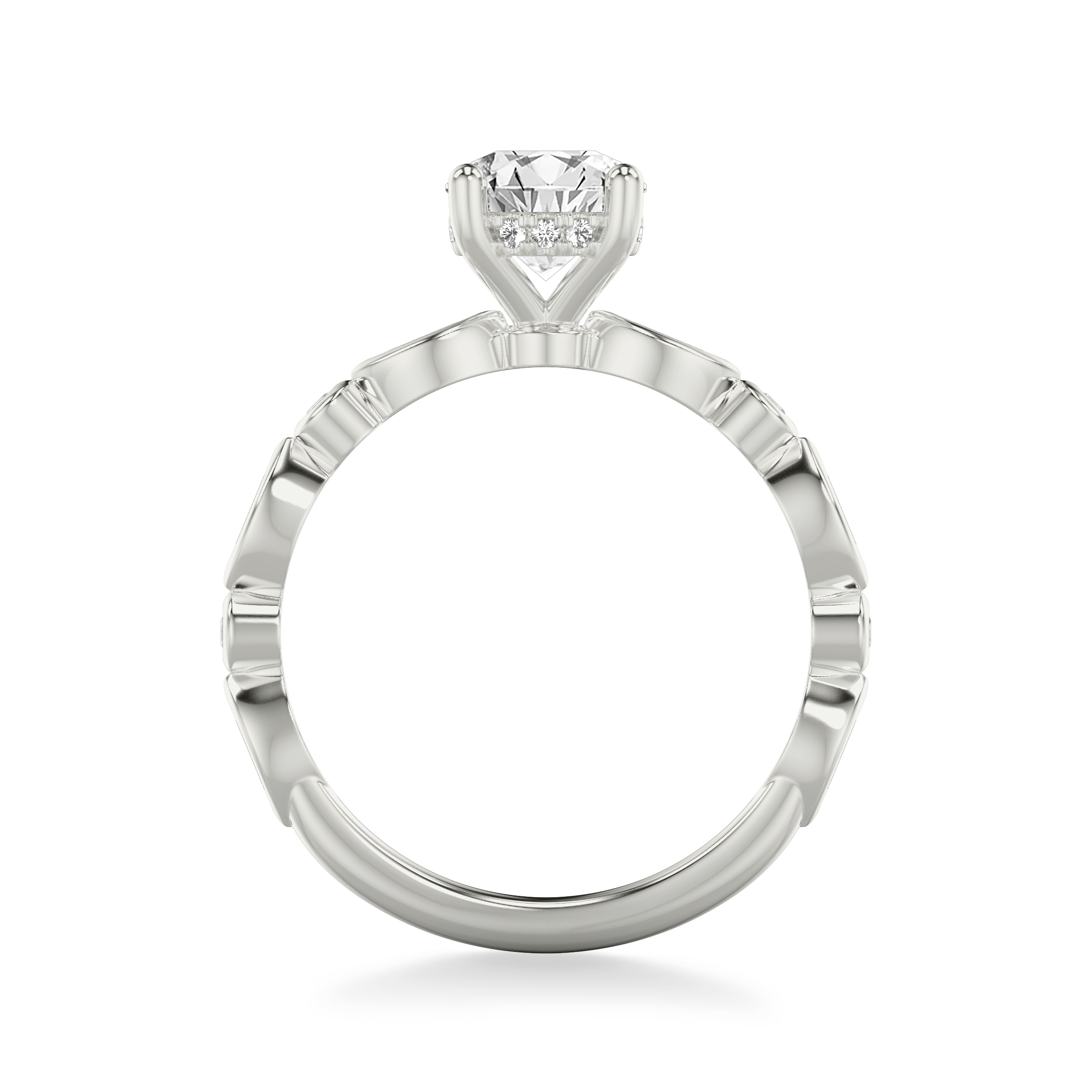 Jamie Hidden Halo And Bezel Mixed-Shape Engagement Ring