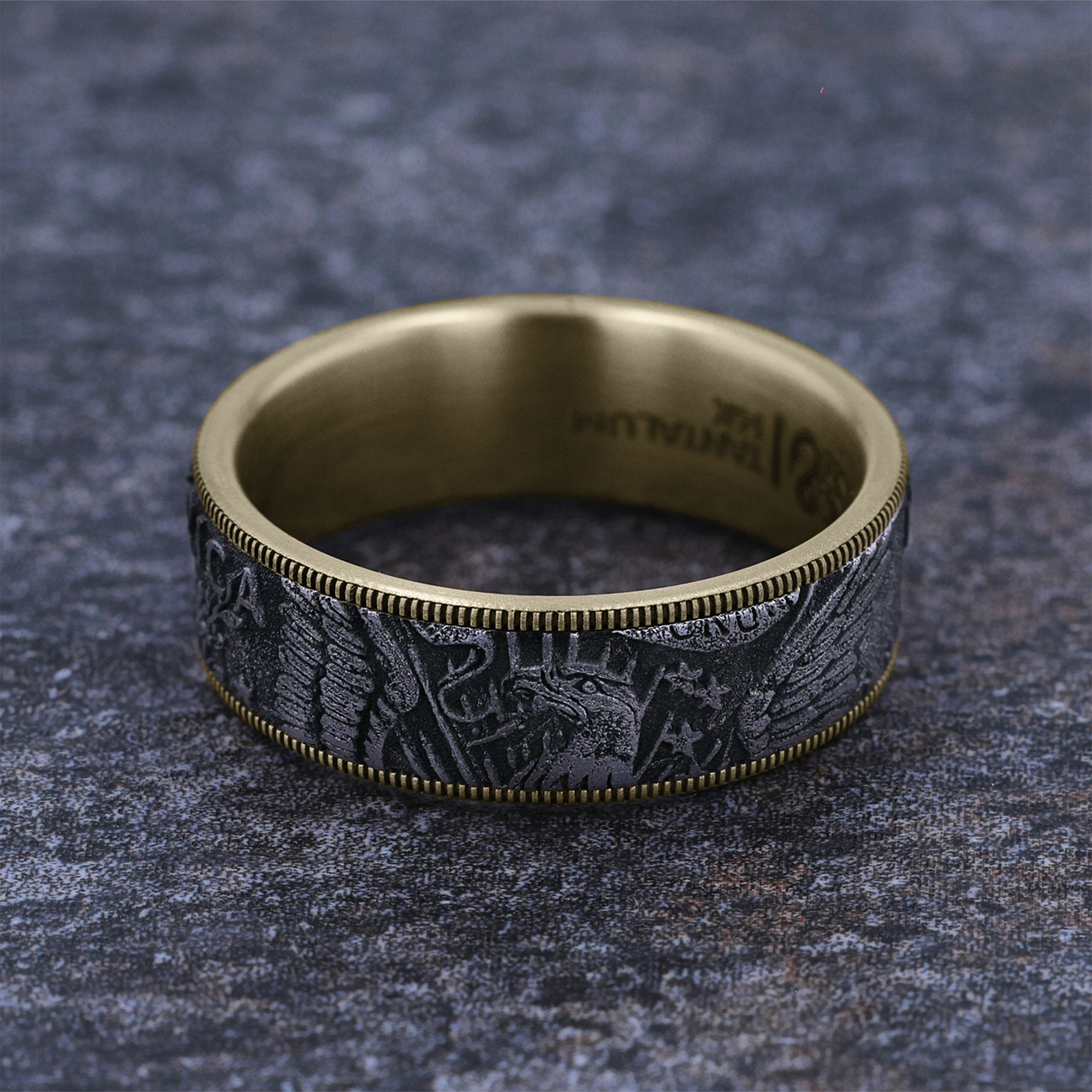 Liberty Coin-Edge Two-Tone Comfort-Fit Band (7.5mm)