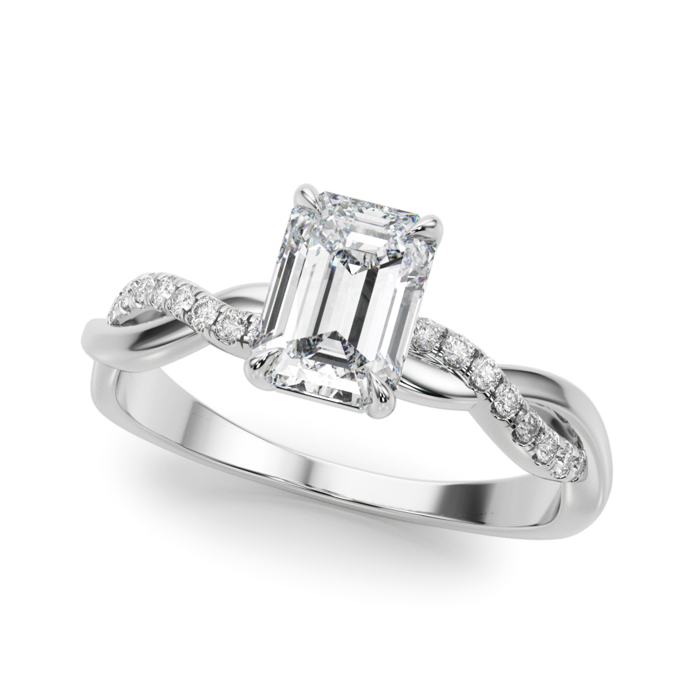 Adrianne Braided Pave Diamond Engagement Ring