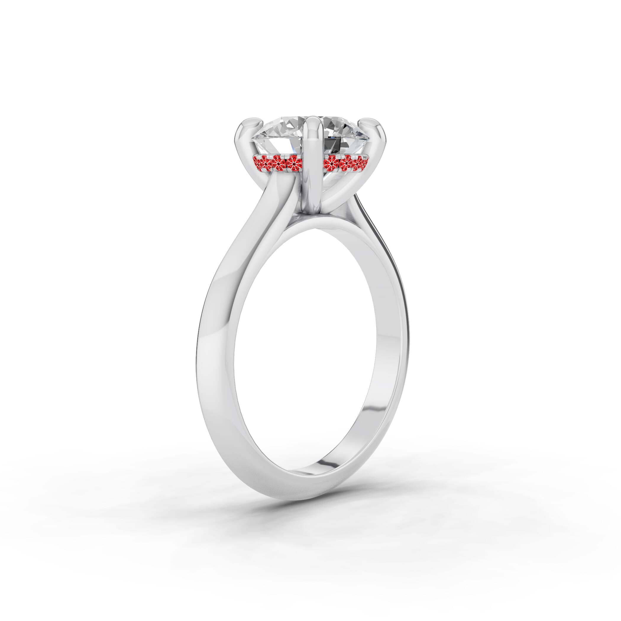 Signature Hearts and Arrows Hidden Halo Knife-Edge Cathedral Engagement Ring