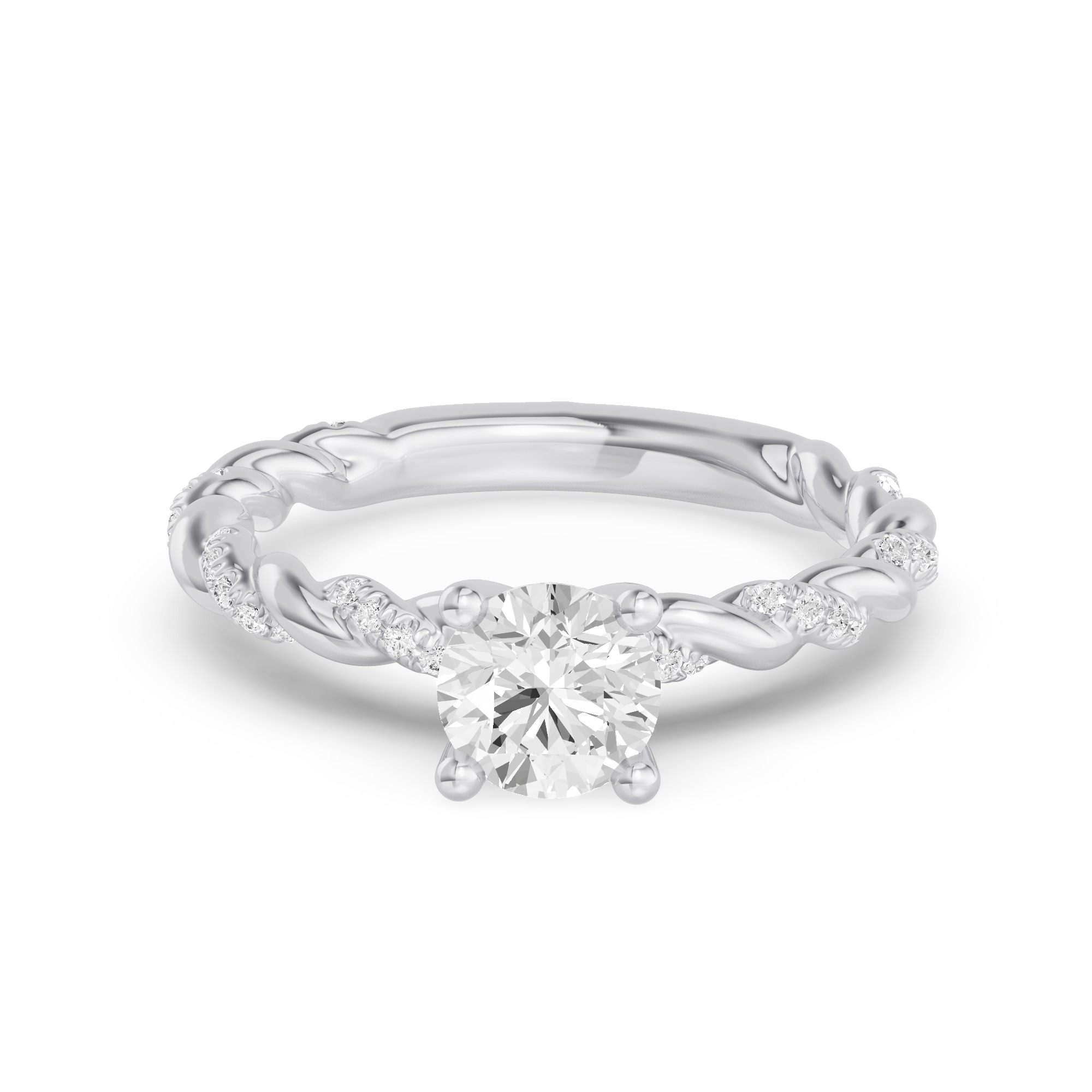 Torza Twisted Pave Engagement Ring