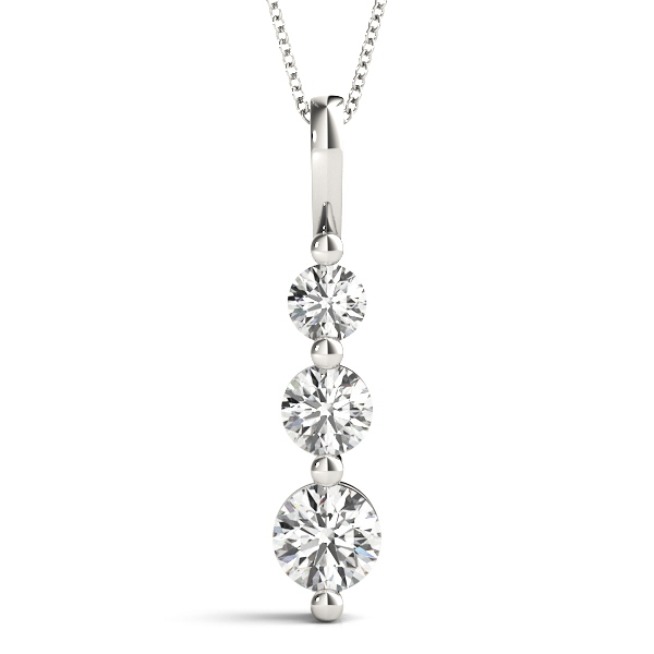 Three-Stone Lab Diamond Graduating Necklace