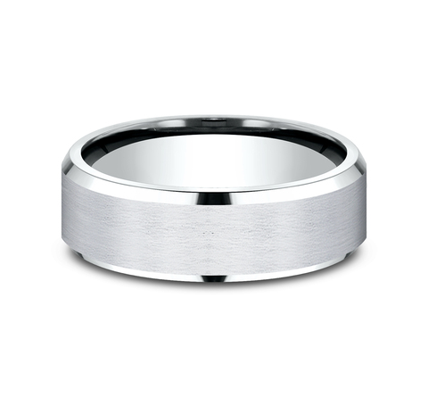 Satin Finish Beveled Edge Comfort Fit Band (7mm)