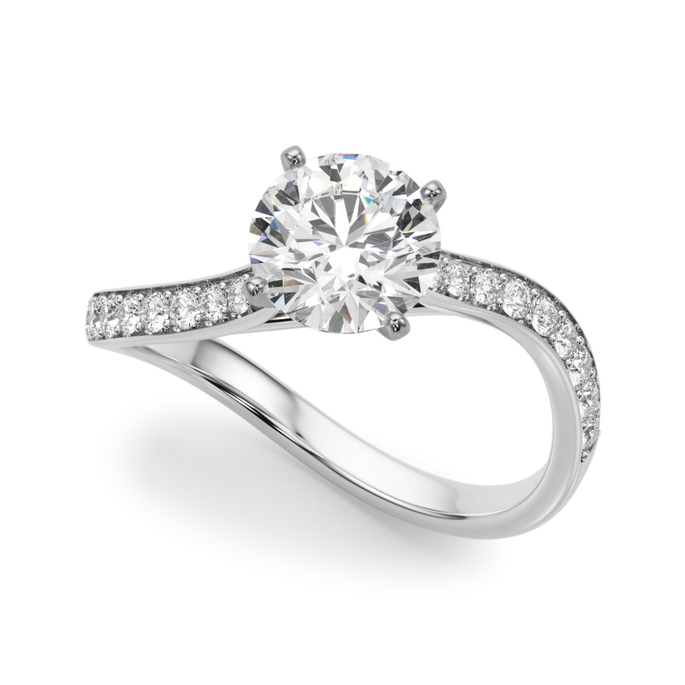 Ziridelle Bypass Pave Diamond Engagement Ring