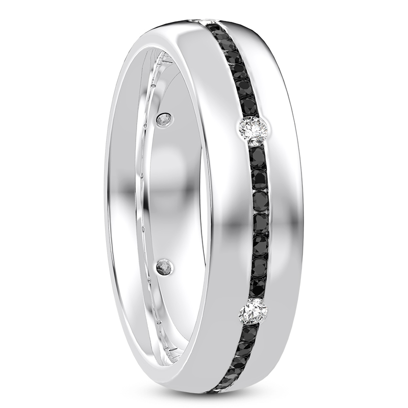 Black-White Contrast Eternity Band (6mm)