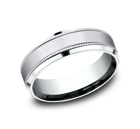 Satin Finish Milgrain Beveled Edge Comfort Fit Band (7mm)
