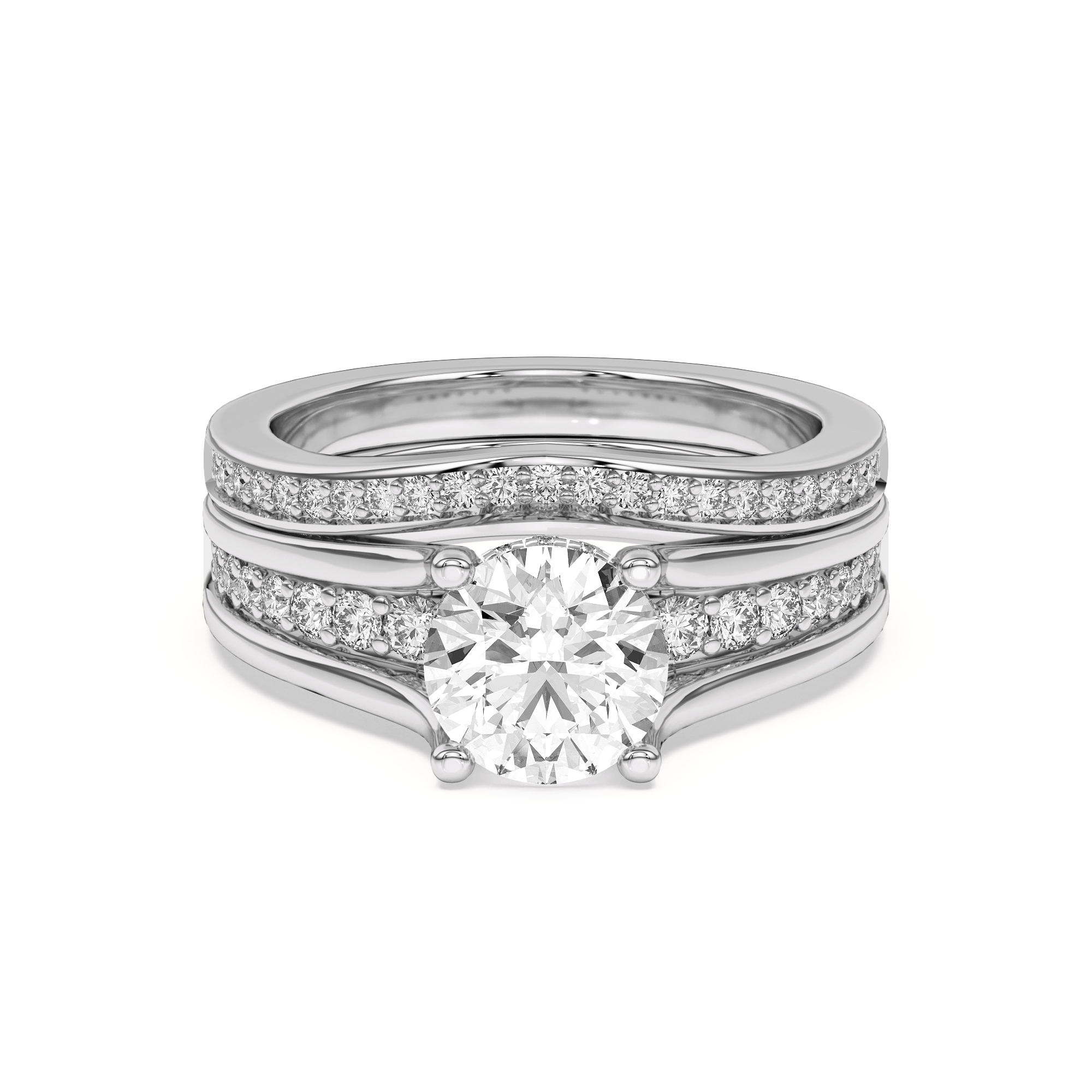 Vesara Curved Channel Pave Band