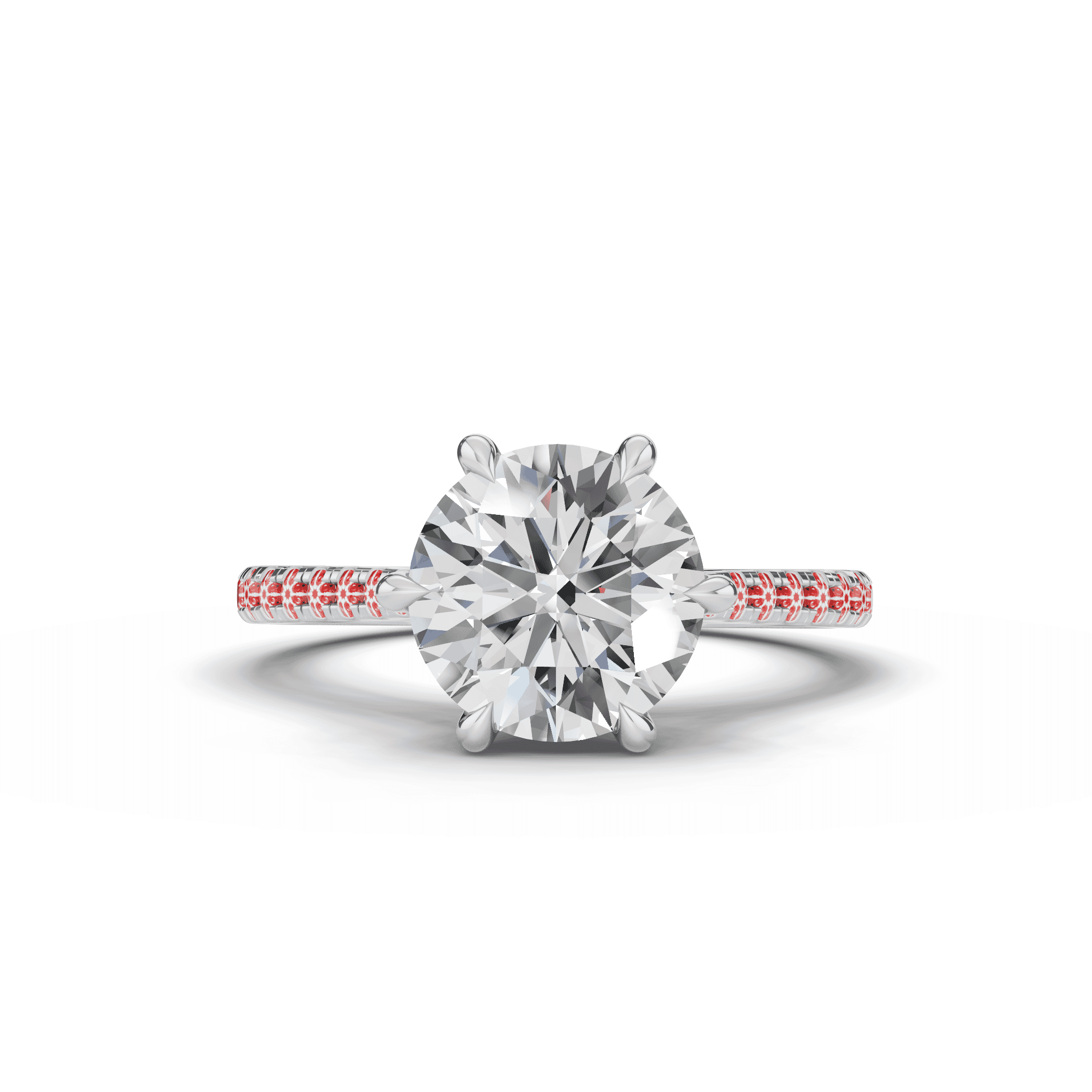Signature Hearts and Arrows Cathedral Pave Engagement Ring