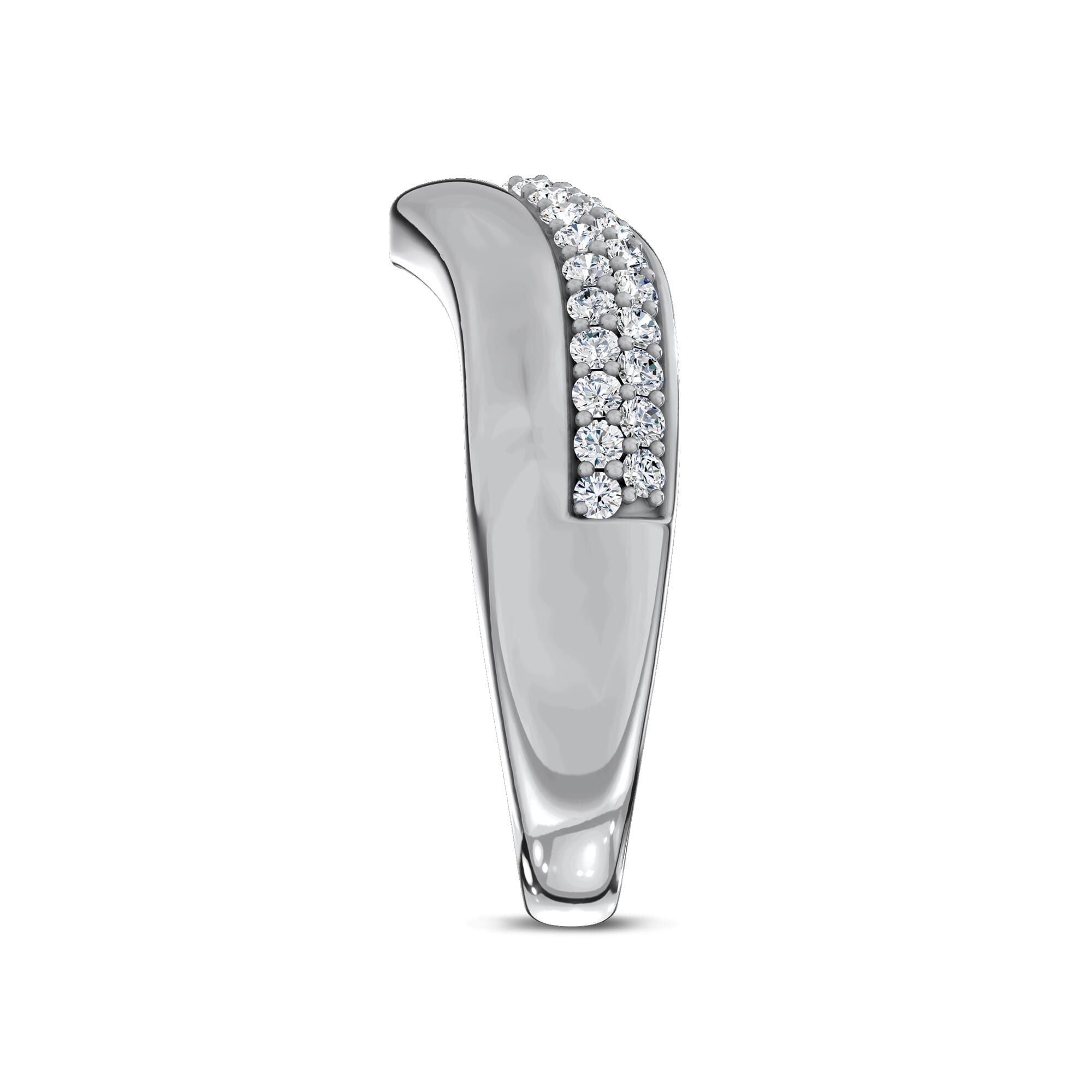 Strata Curved Pave Diamond Band