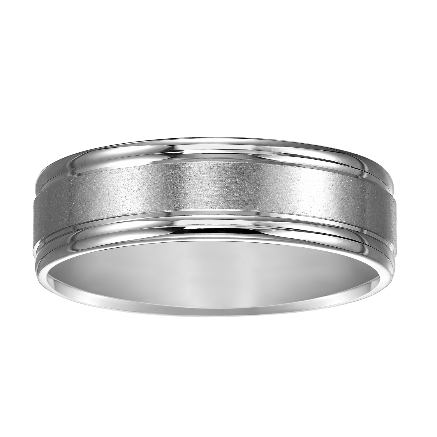 Satin Finish Round Edge Wedding Band (6.5mm)