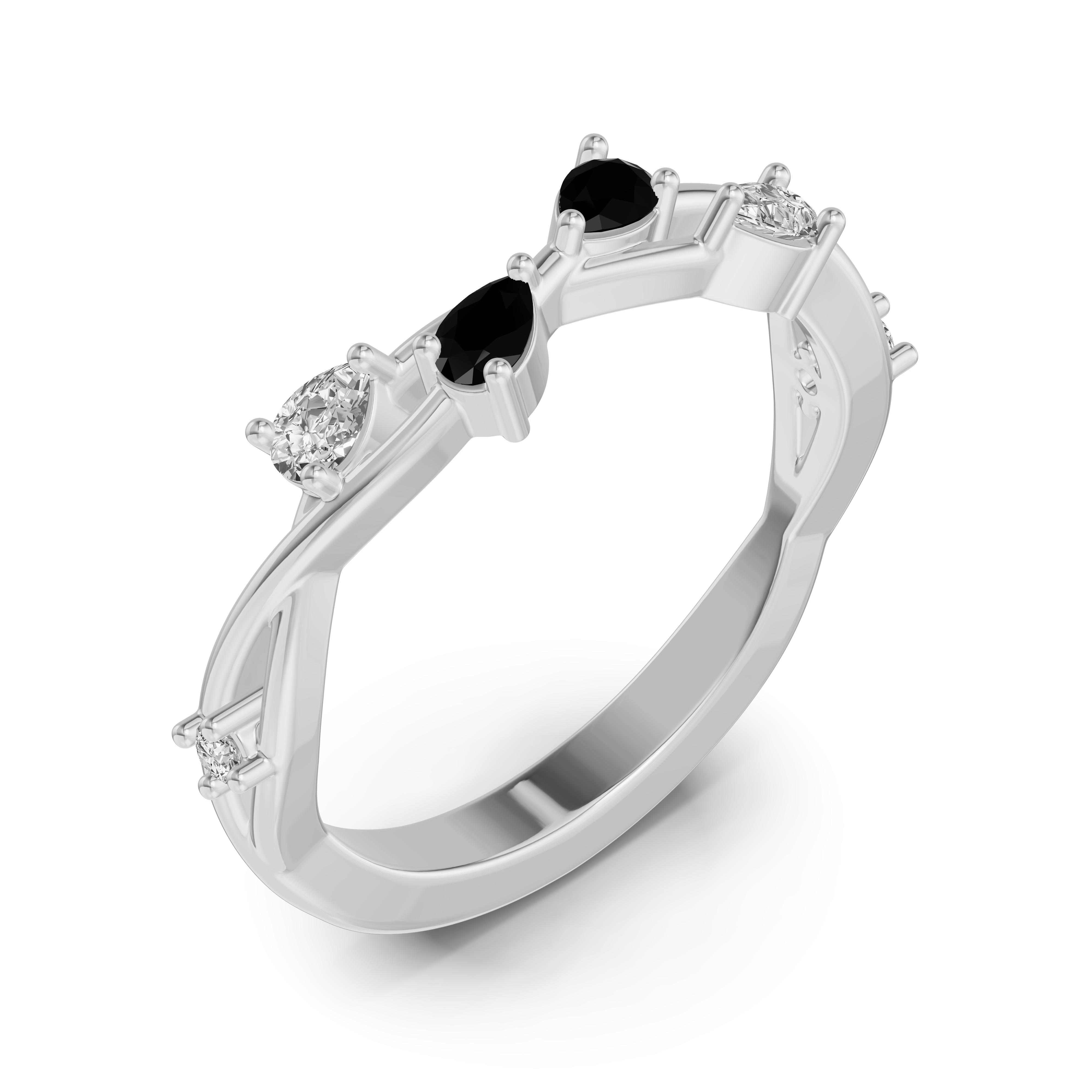 Botanical Twist Black Diamond Band