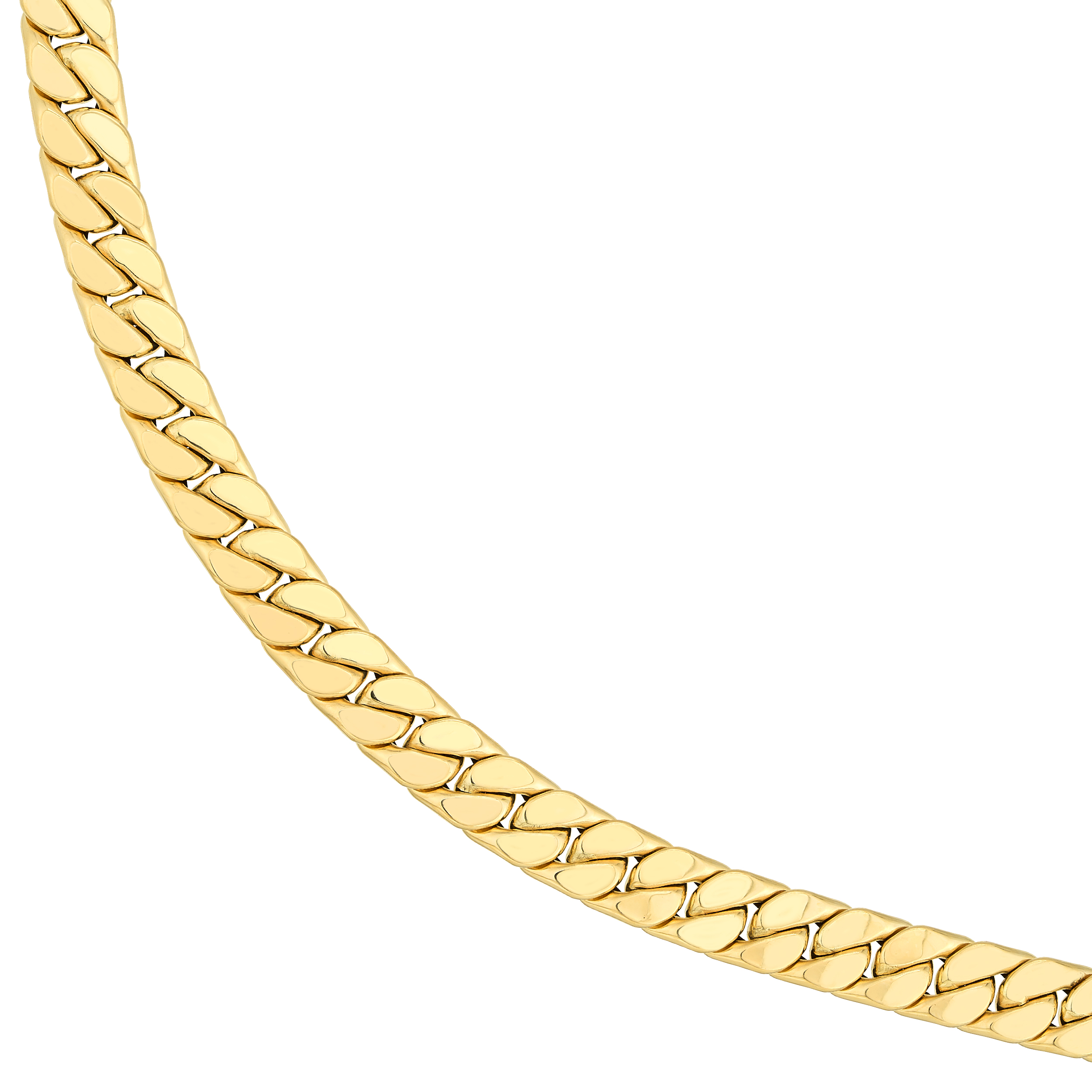 Flat Cuban Link Gold Necklace