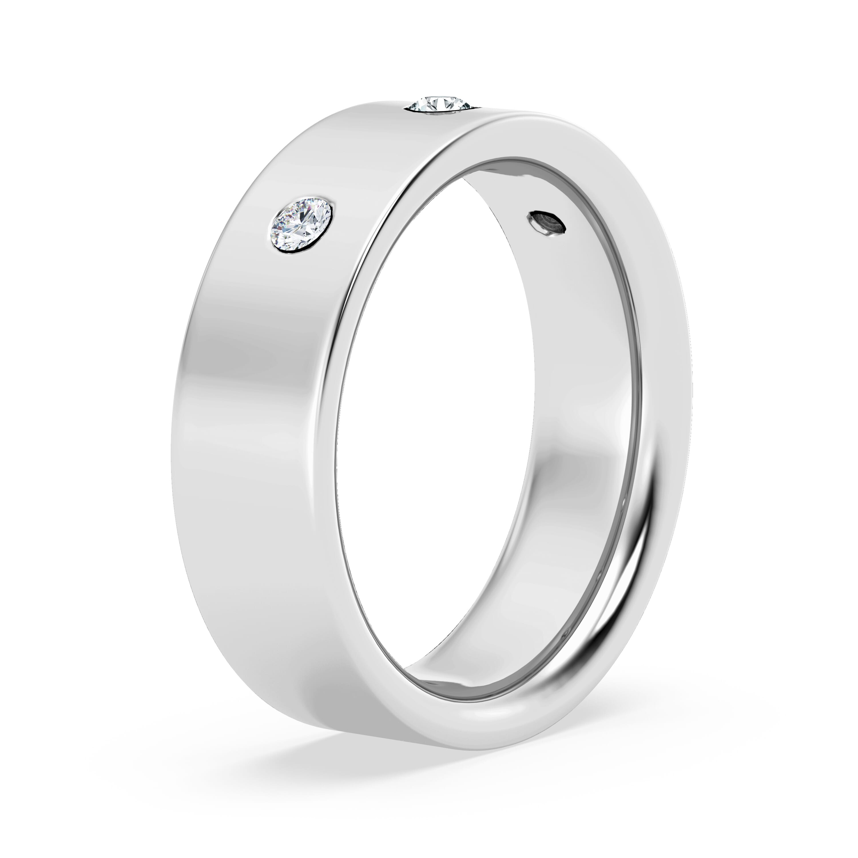 Flush Set Round Diamond Band (7mm)