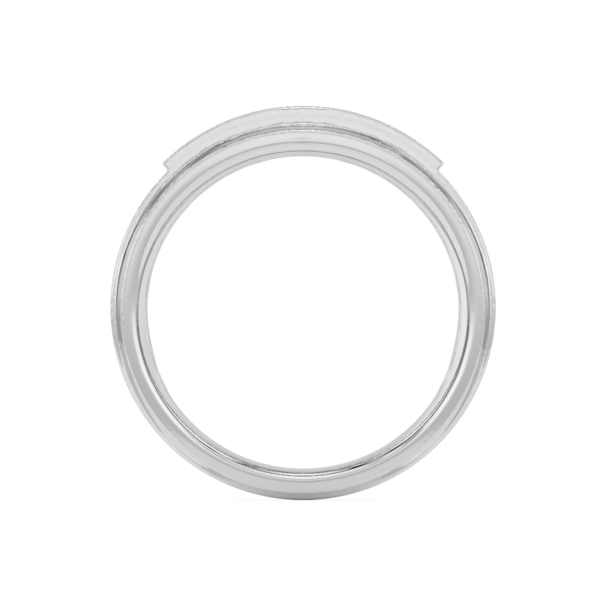 Sapphire Baguette and Round Diamond Band