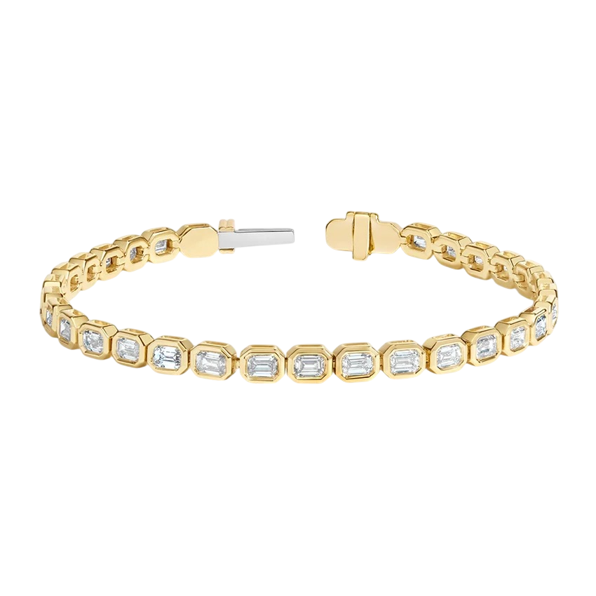 East-West Emerald-Cut Diamond Bracelet