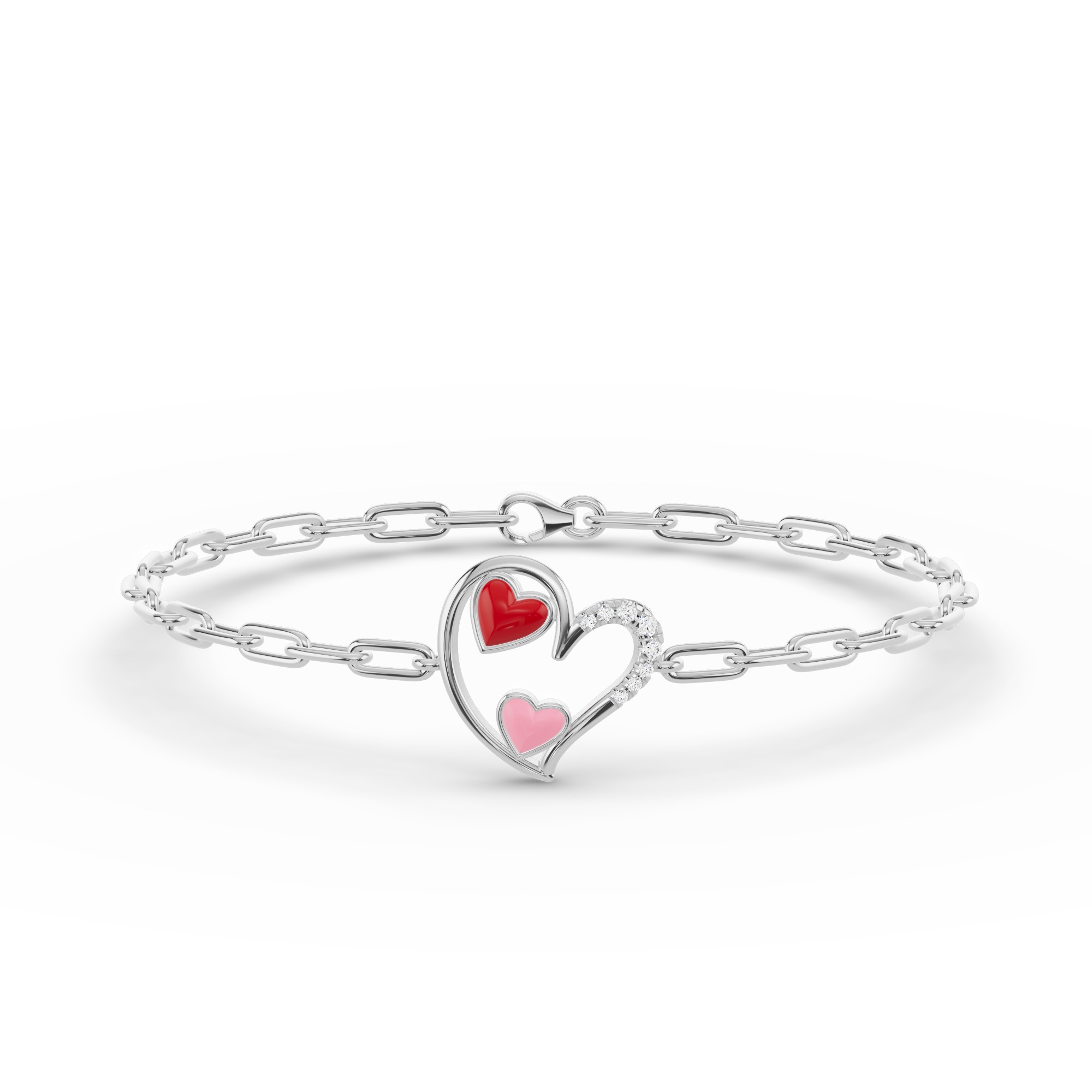Duet Pavé Heart Bracelet