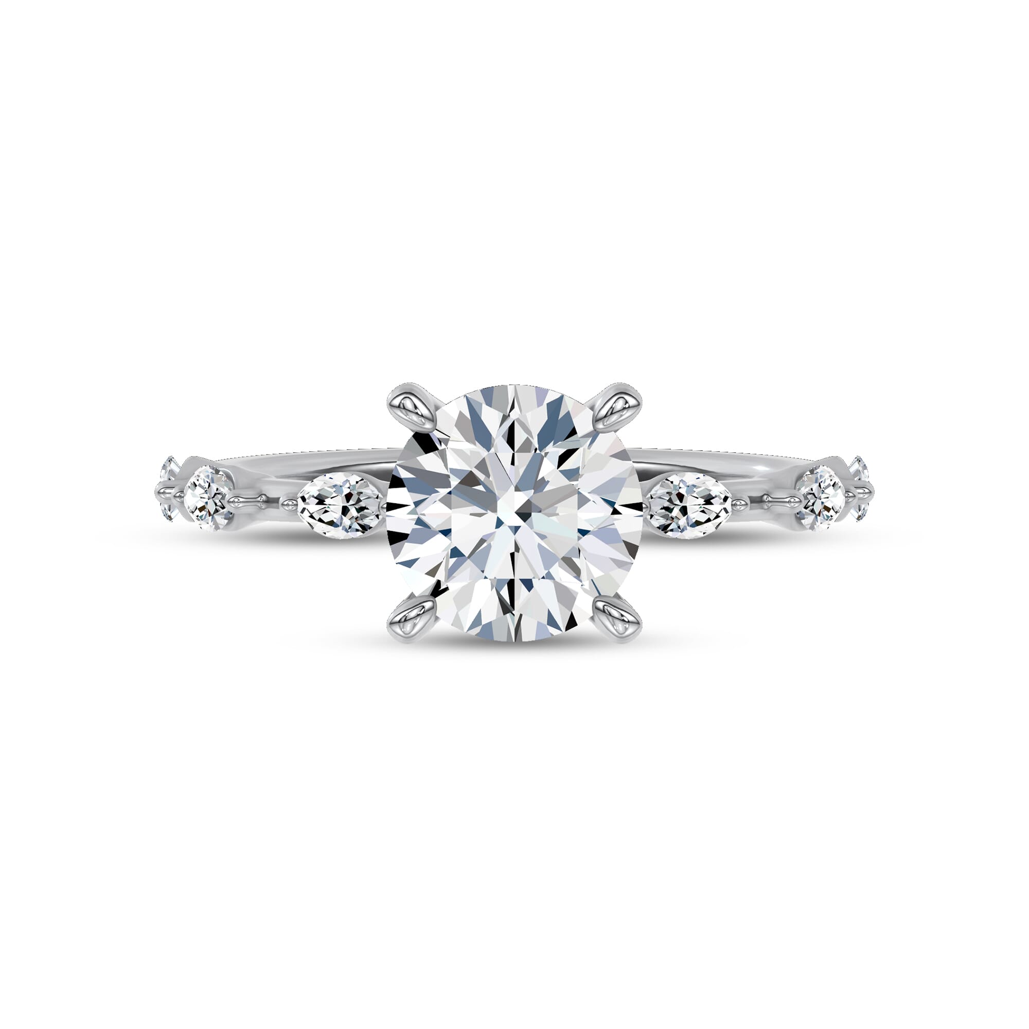 Starlight Spaced Marquise Diamond Engagement Ring