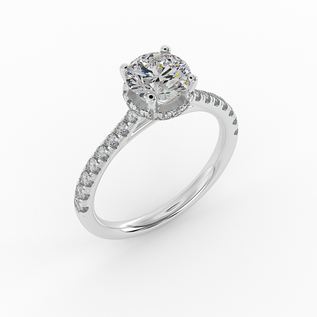 Amora Hidden Halo Engagement Ring