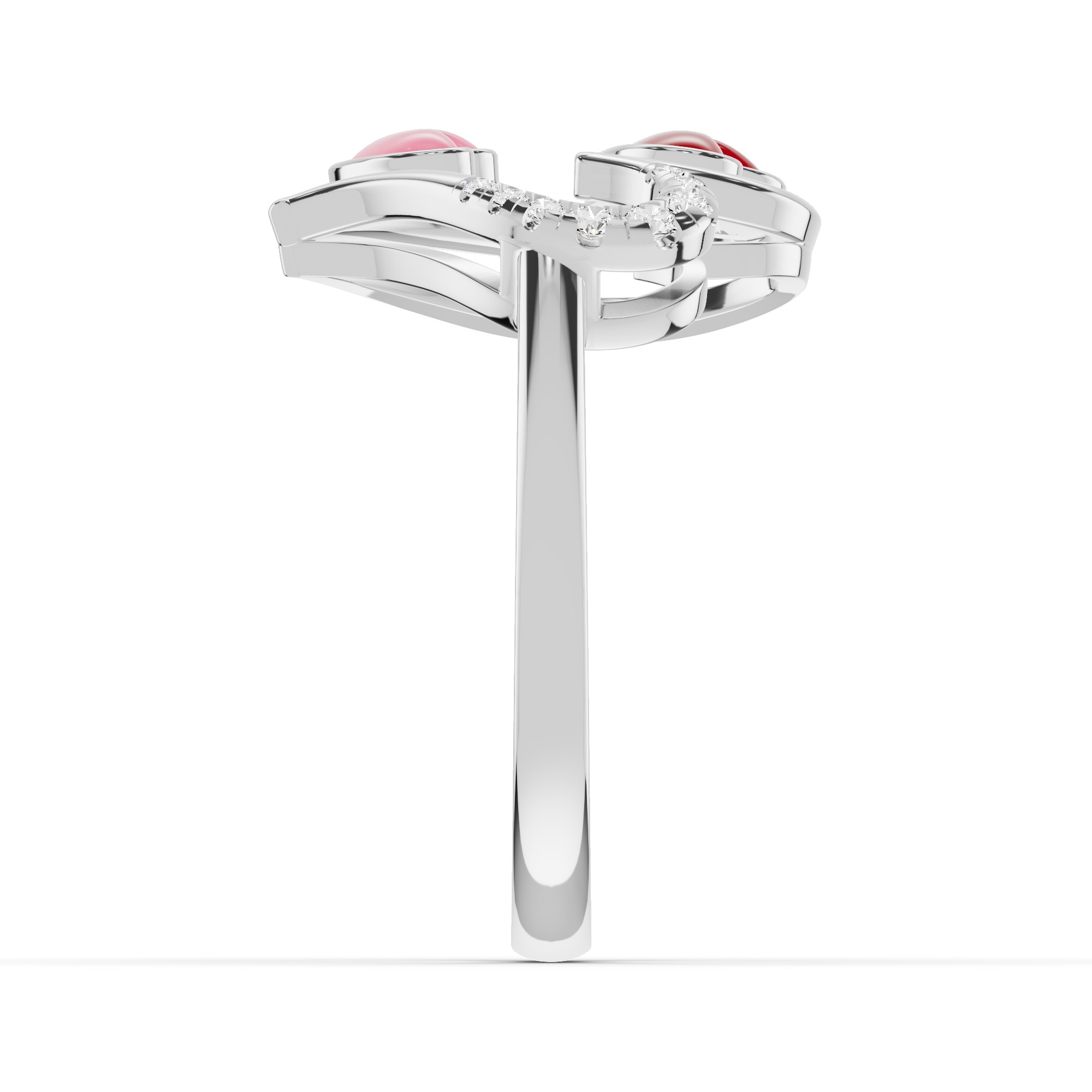 Duet Pave Heart Ring