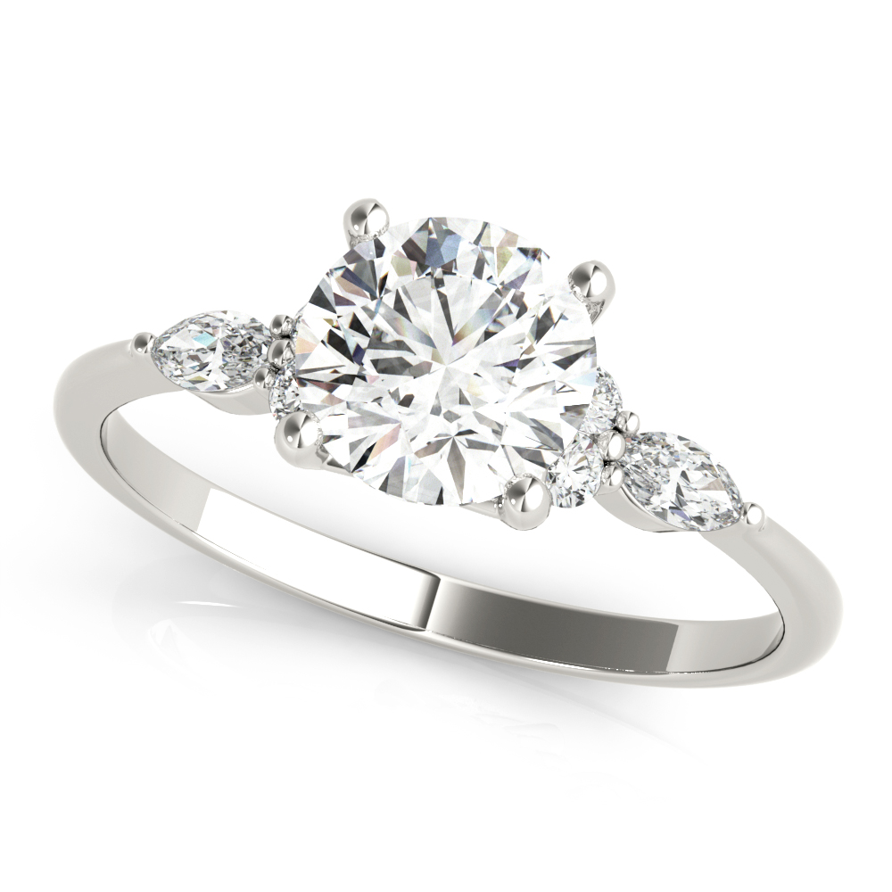 Paisley Marquise And Round Diamond Engagement Ring