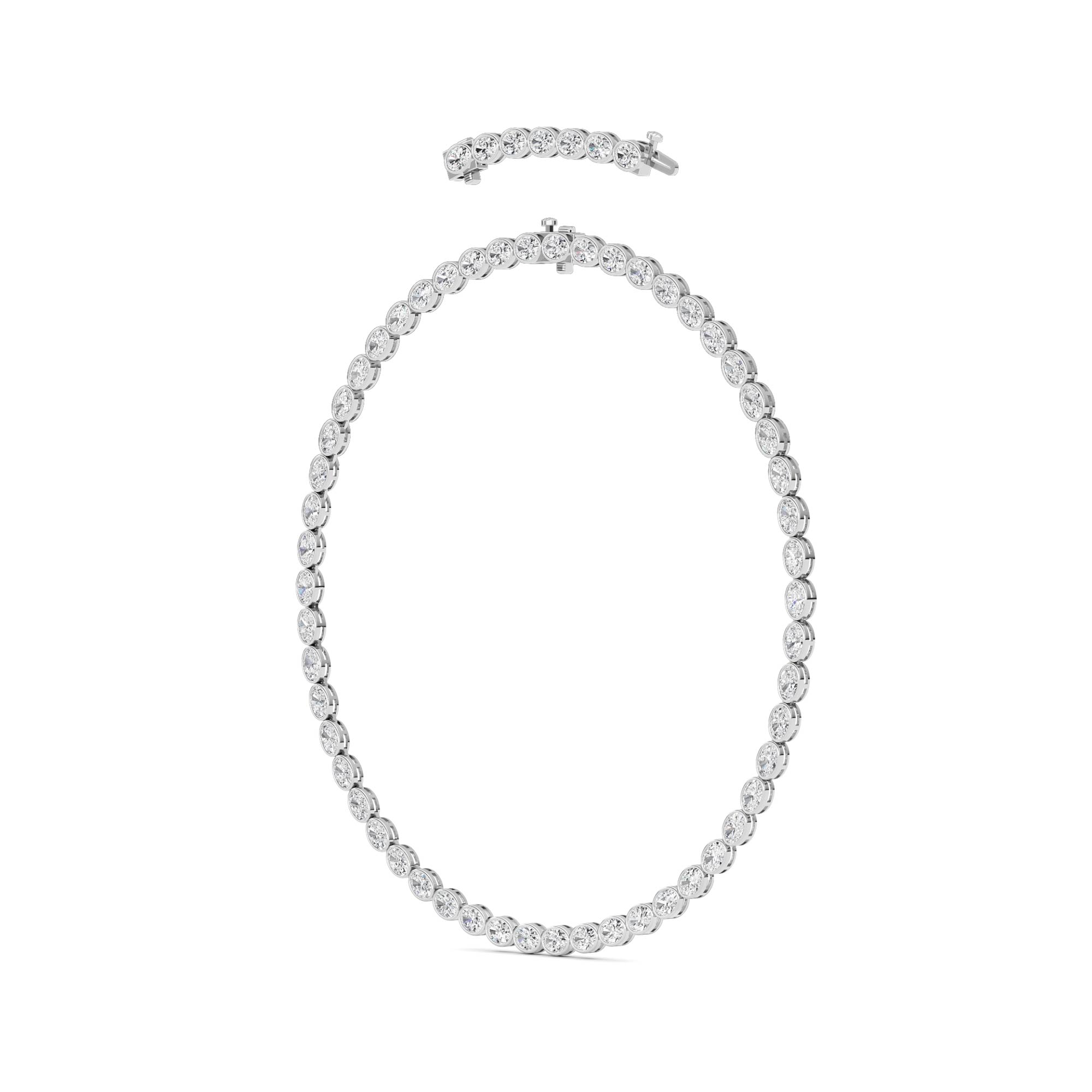 Adjustable Oval Lab Diamond Bezel Eternity Necklace (30.00 ct. tw.)