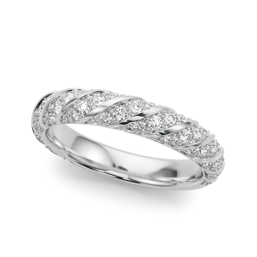 Aurorite Swirl Inspired Diamond Wedding Band