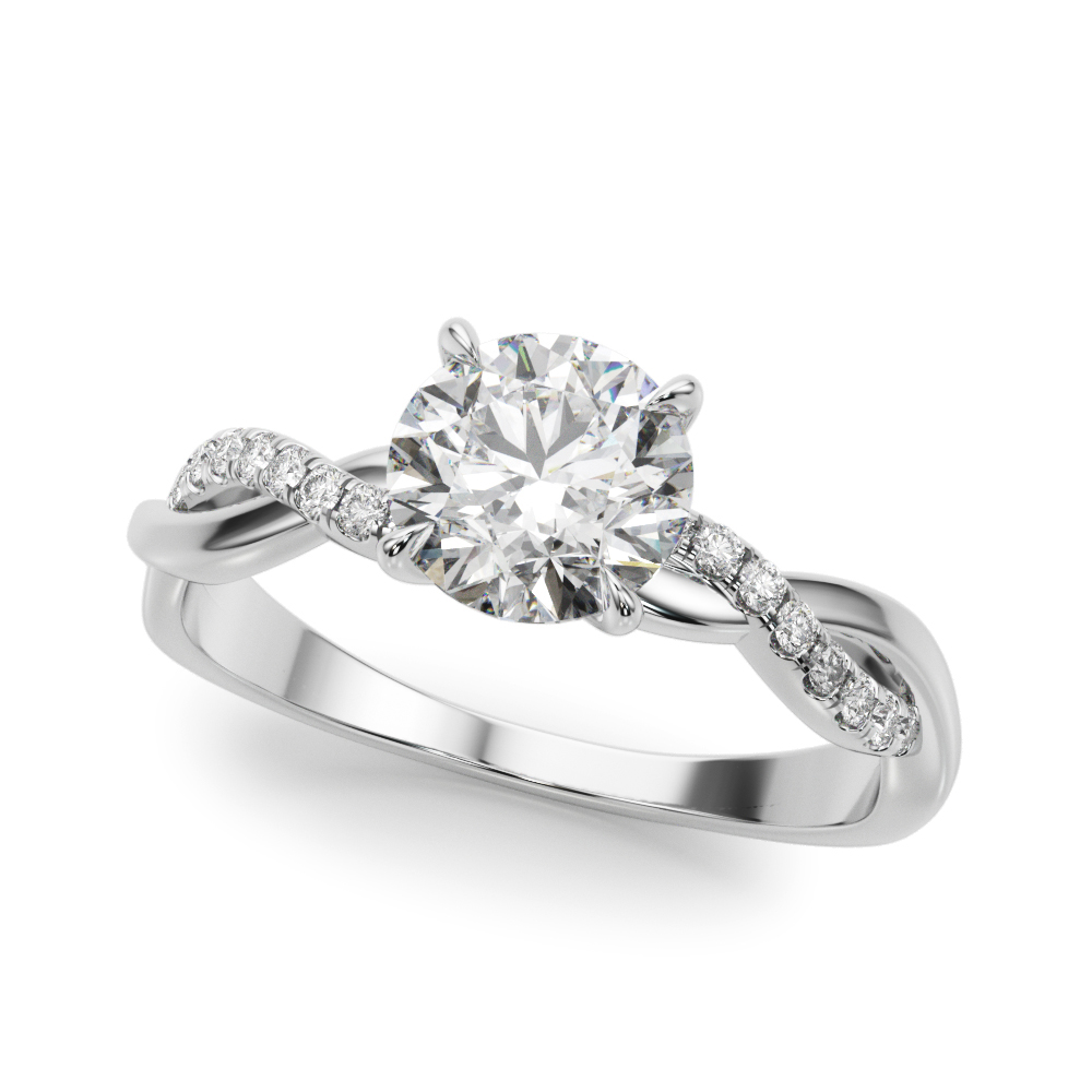 Ailee Braided Pave Diamond Engagement Ring