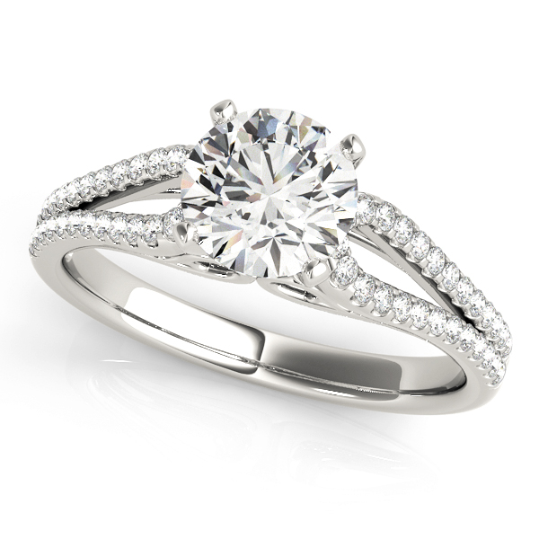 Aliana 2 Row Pave Diamond Engagement Ring