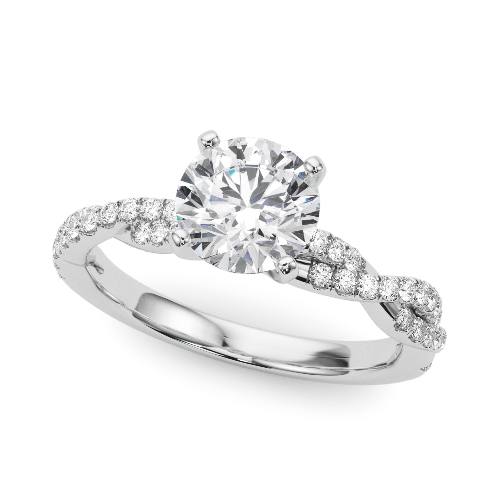 Abigail Pave Diamond Twist Engagement Ring