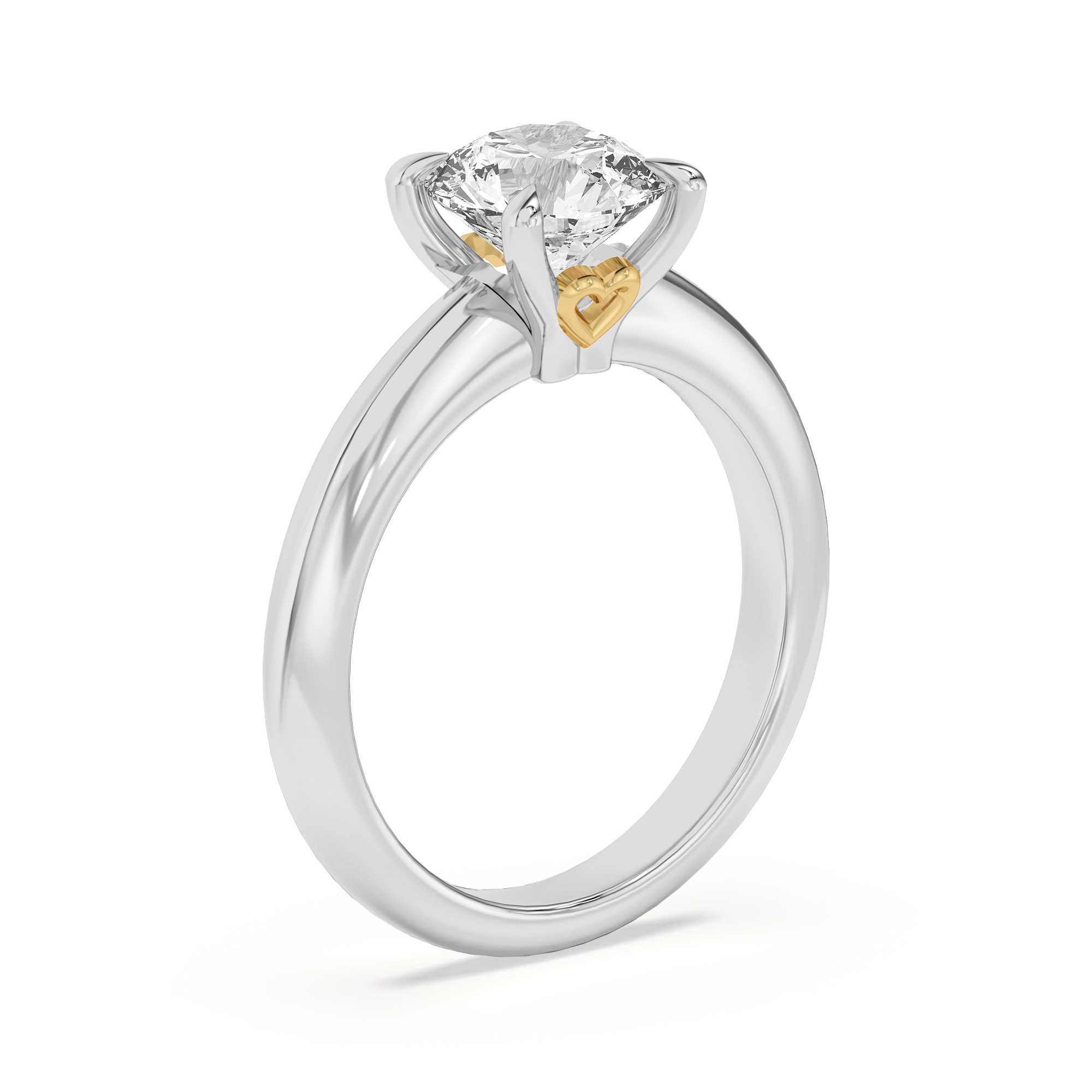 Golden Heart Engagement Ring