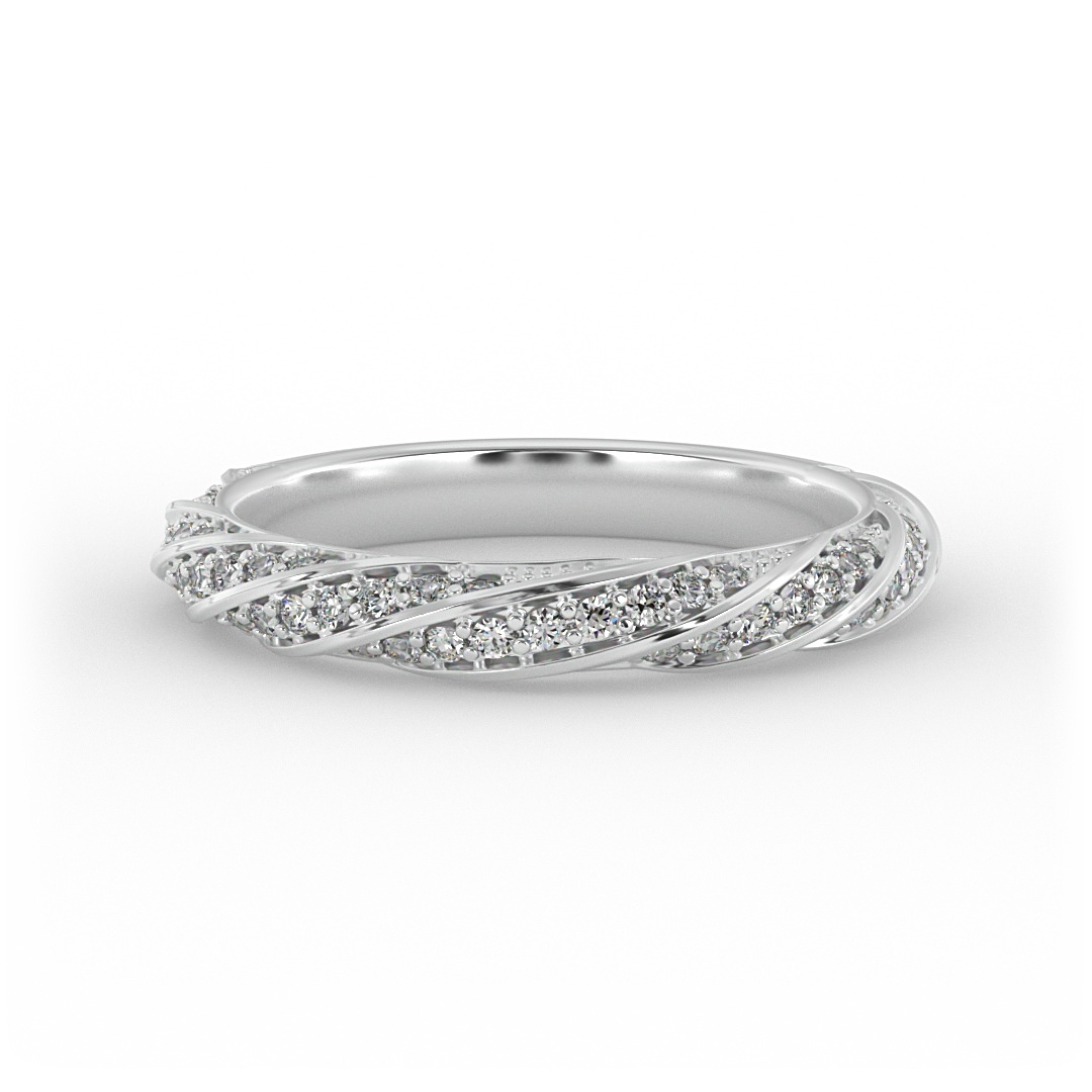Rosa Spiral Pave Band